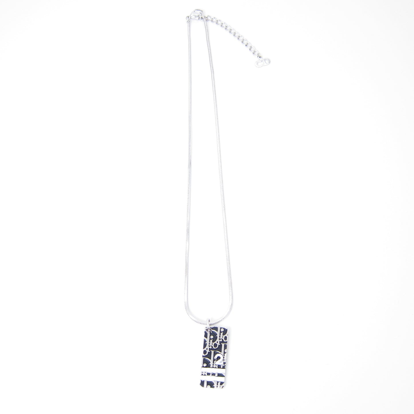 Christian Dior Vintage Black and Silver Trotter Silver Necklace