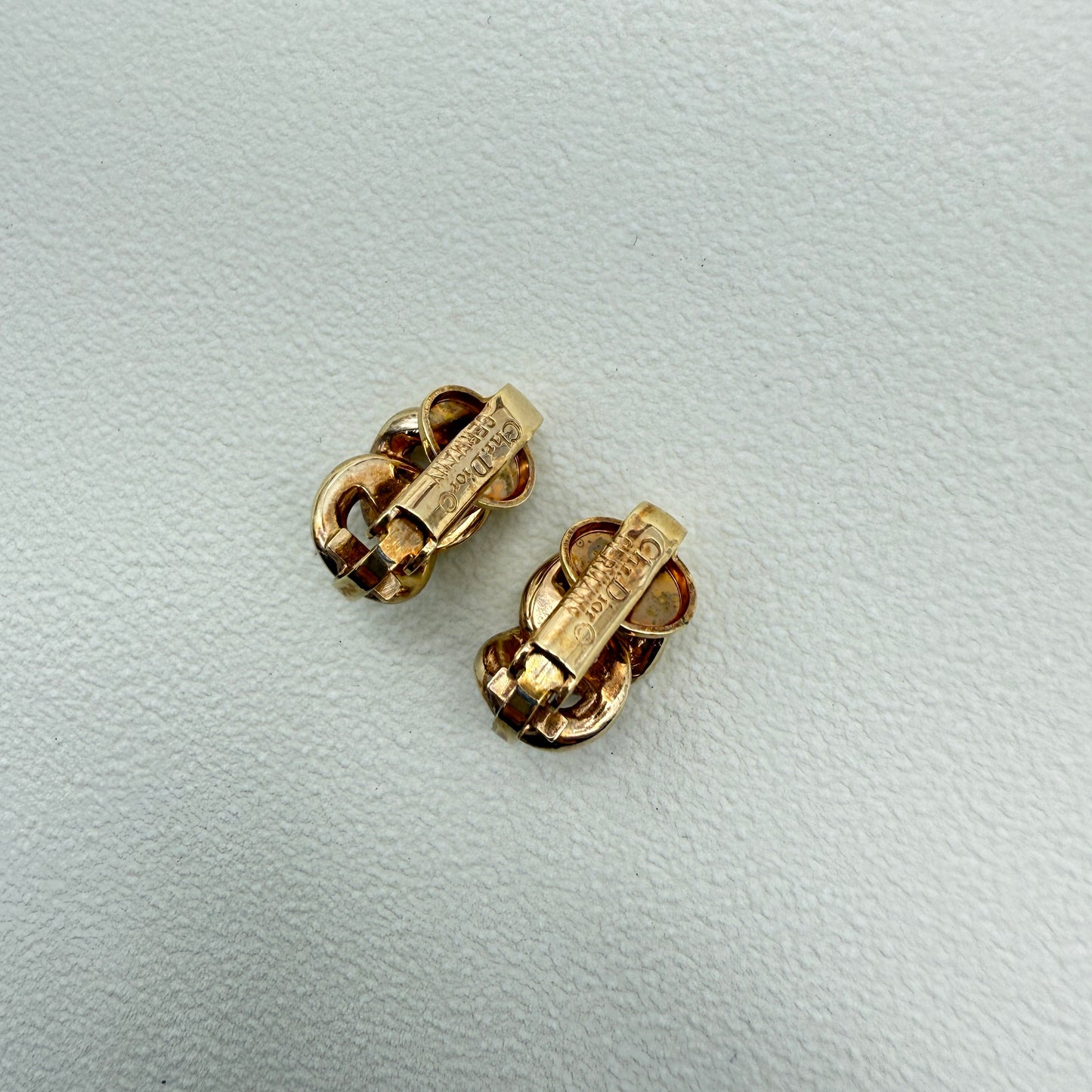 Christian Dior Vintage Link Golden Clip-on Earrings