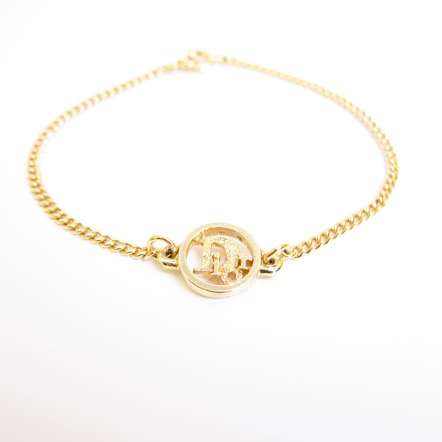 Christian Dior Vintage Dior Logo in Circle Golden Bracelet