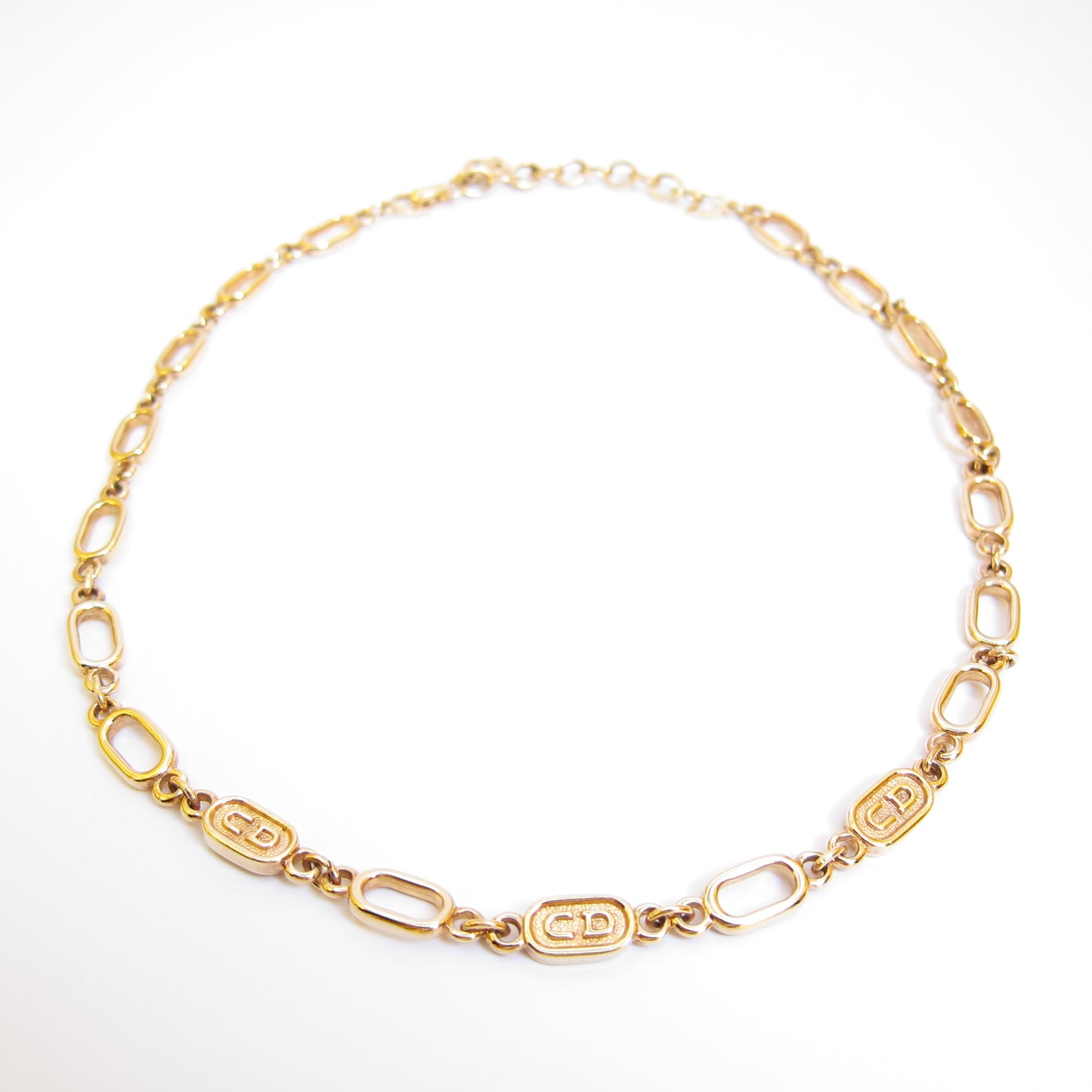 Christian Dior Vintage CD Logo Golden Necklace