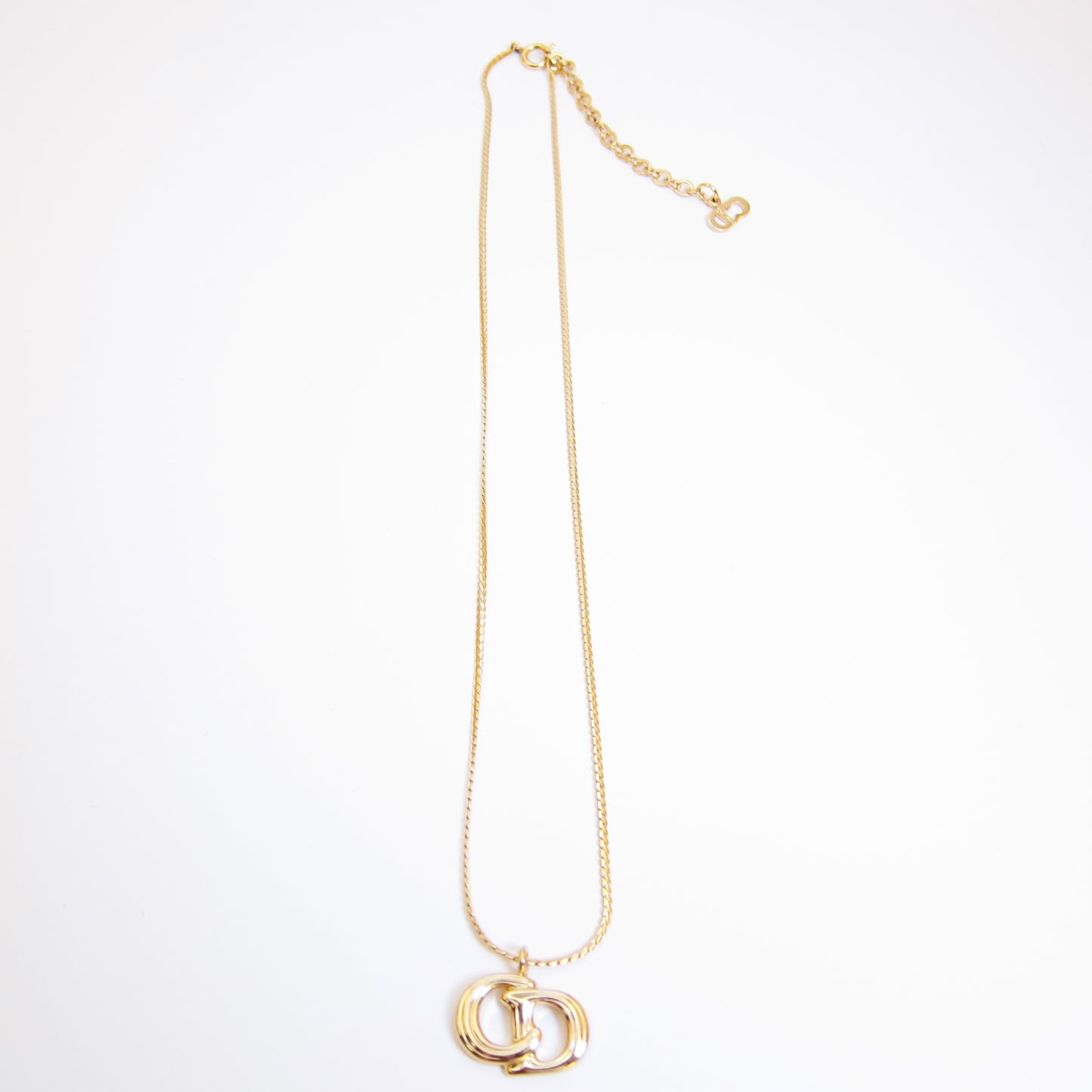 Christian Dior Vintage CD Logo Golden Necklace