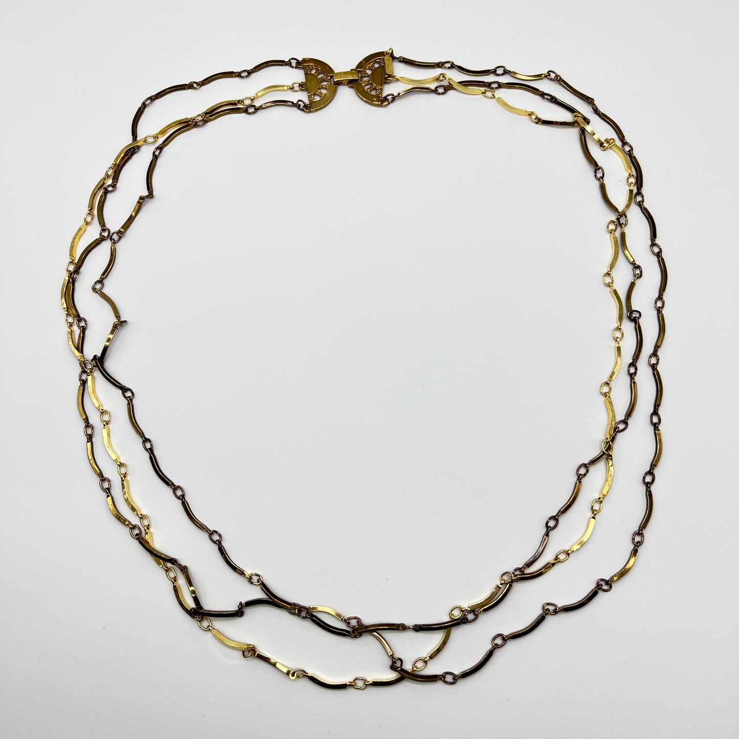 Yves Saint Laurent Vintage Three-Strand Golden Long Necklace