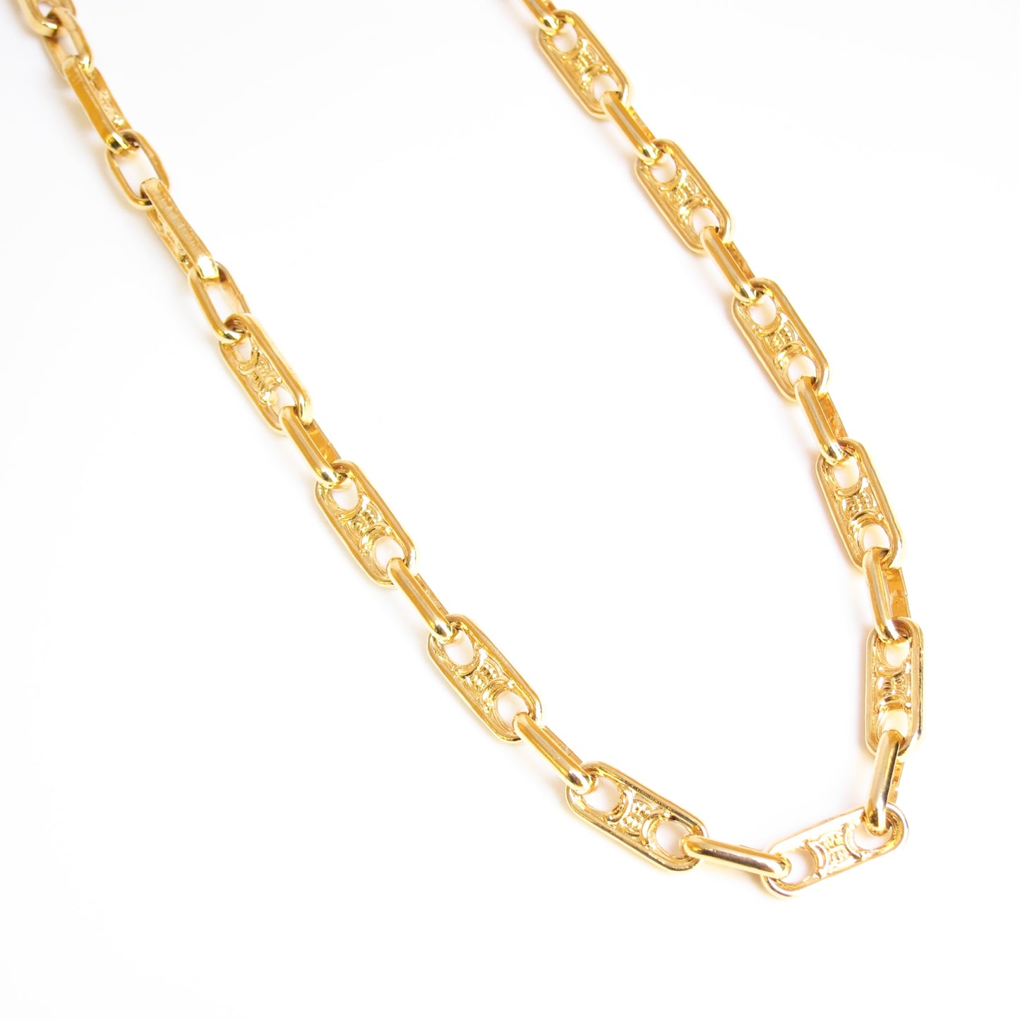 Celine Vintage Triomphe Golden Long Necklace