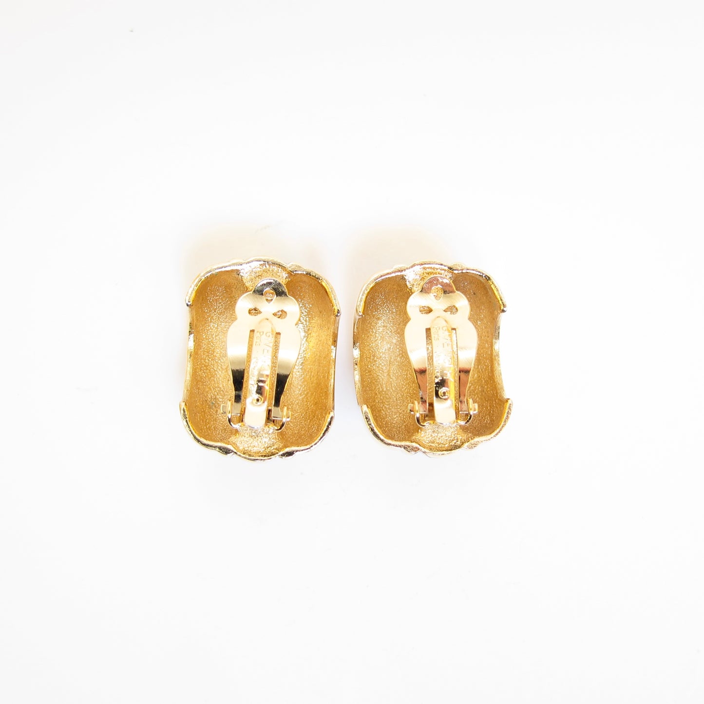 Givenchy Vintage Blue Color Stone Golden Clip-on Earrings