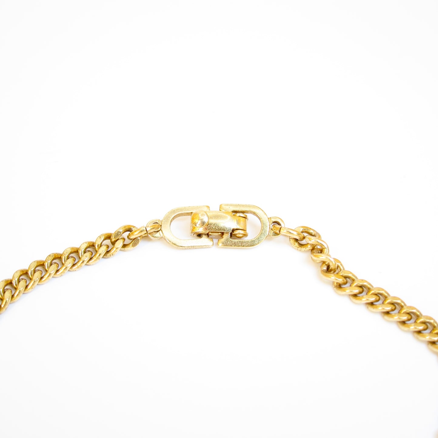 Christian Dior Vintage CD Logo with Rhinestone Golden Bracelet