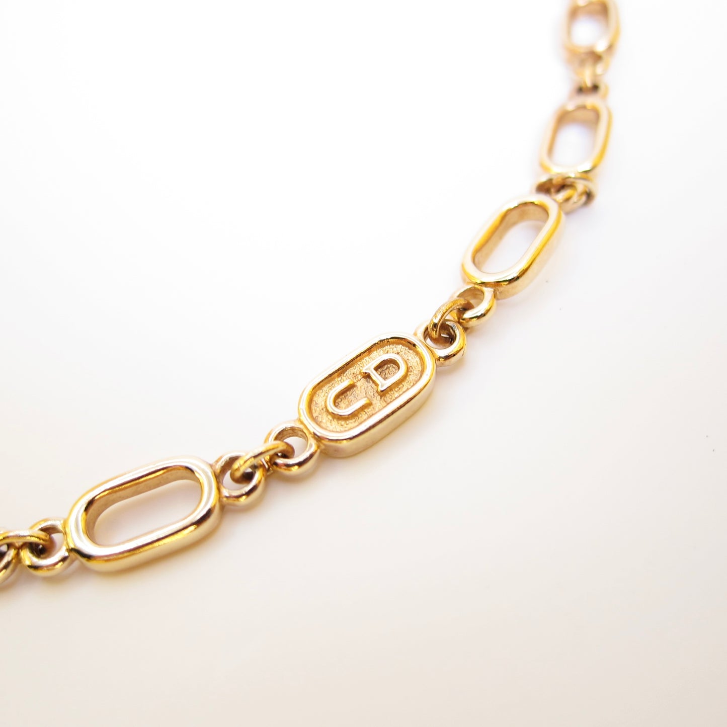 Christian Dior Vintage CD Logo Golden Necklace