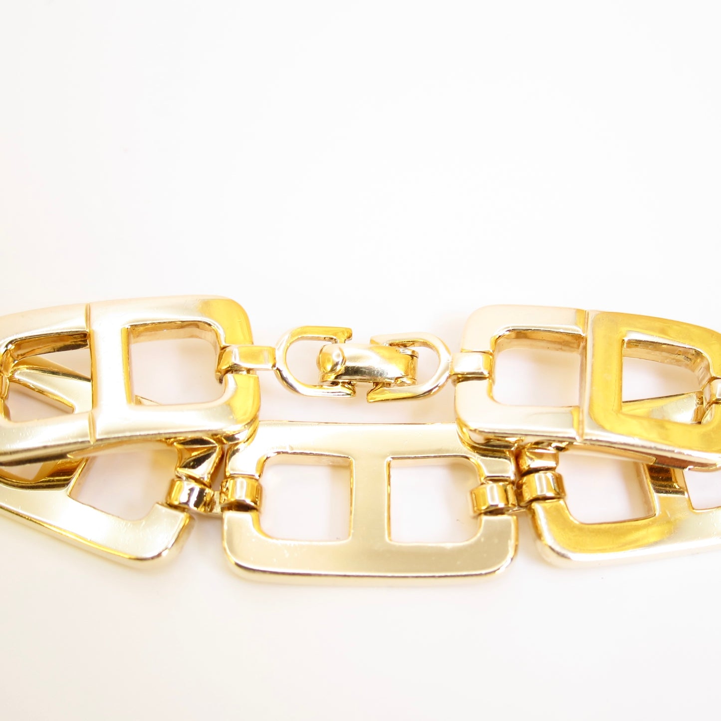 Christian Dior Vintage CD Logo Golden Bracelet