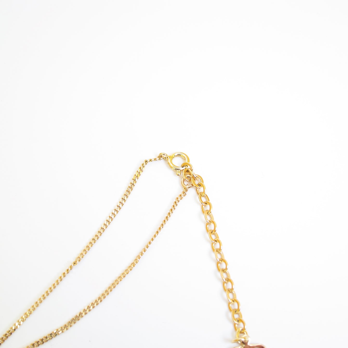 Christian Dior Vintage CD Logo in Drop Shape with Rhinestone Golden Necklace