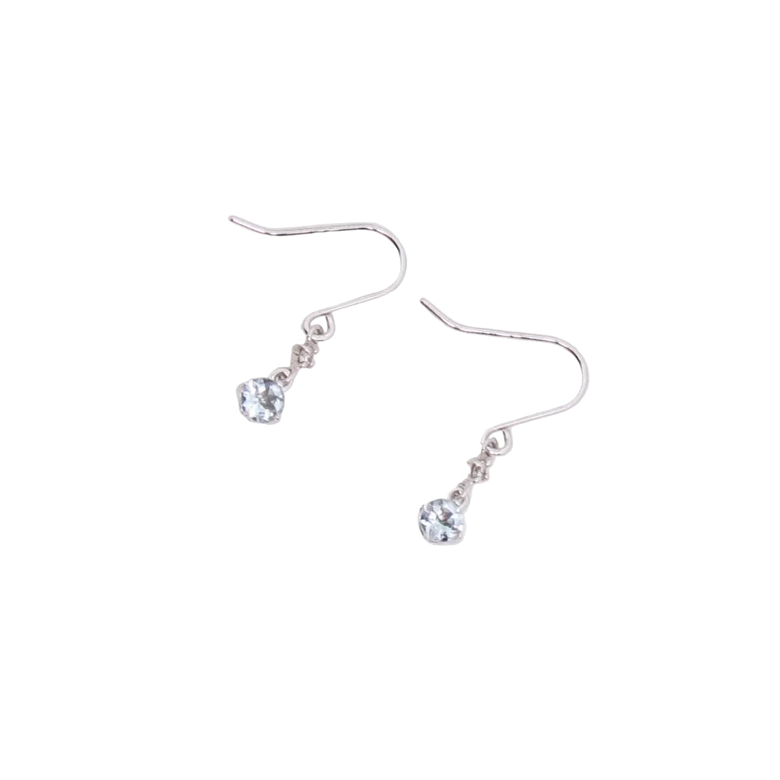 4°C Vintage K10 Aquamarine and Diamond Earrings