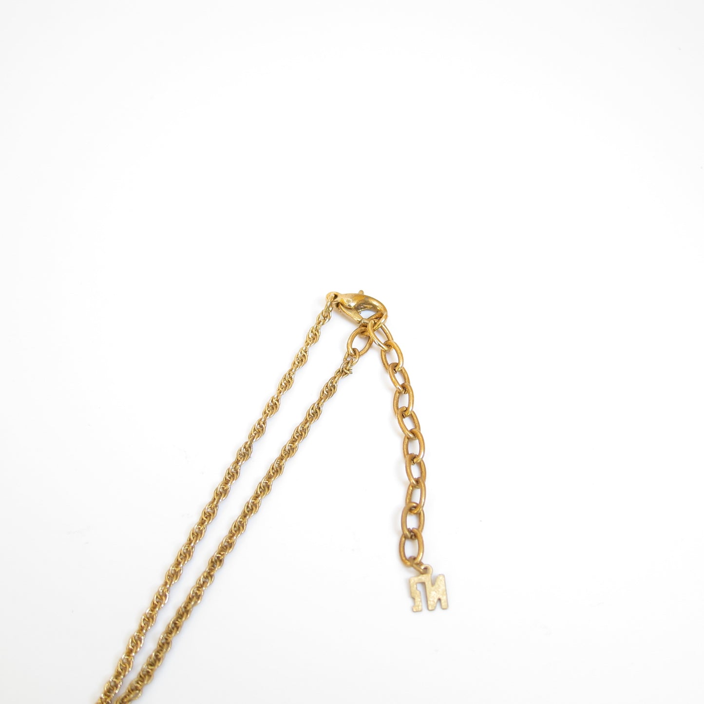 Nina Ricci Vintage NR Logo in Circle with Rhinestone Golden Necklace