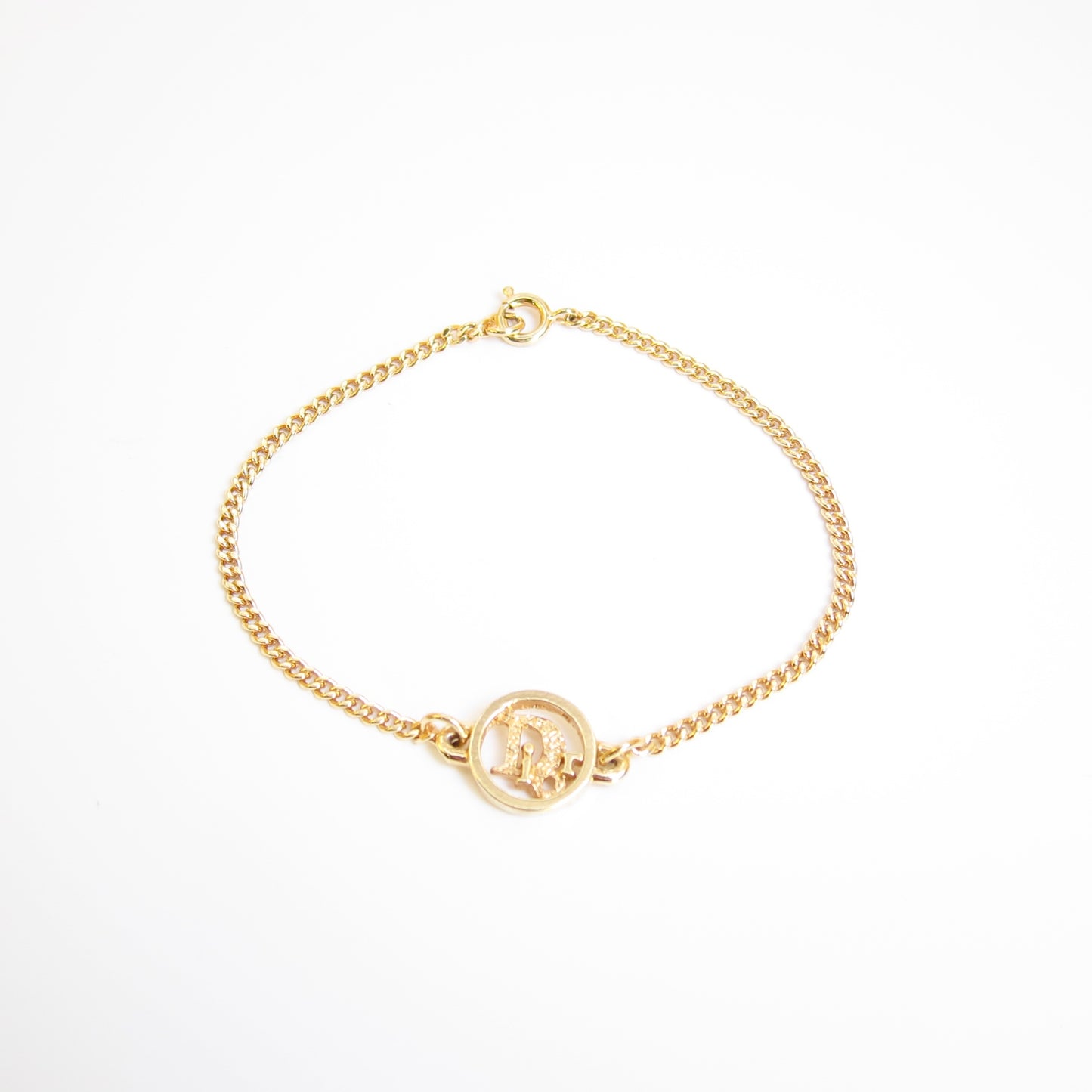 Christian Dior Vintage Dior Logo in Circle Golden Bracelet