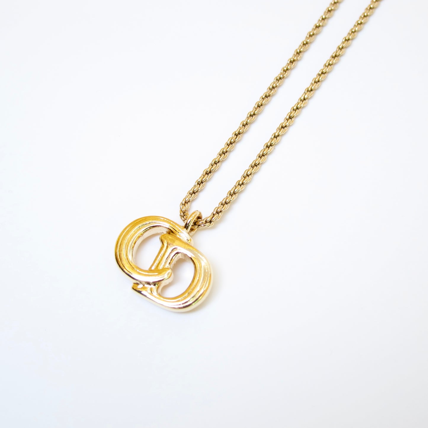 Christian Dior Vintage CD Logo Golden Necklace
