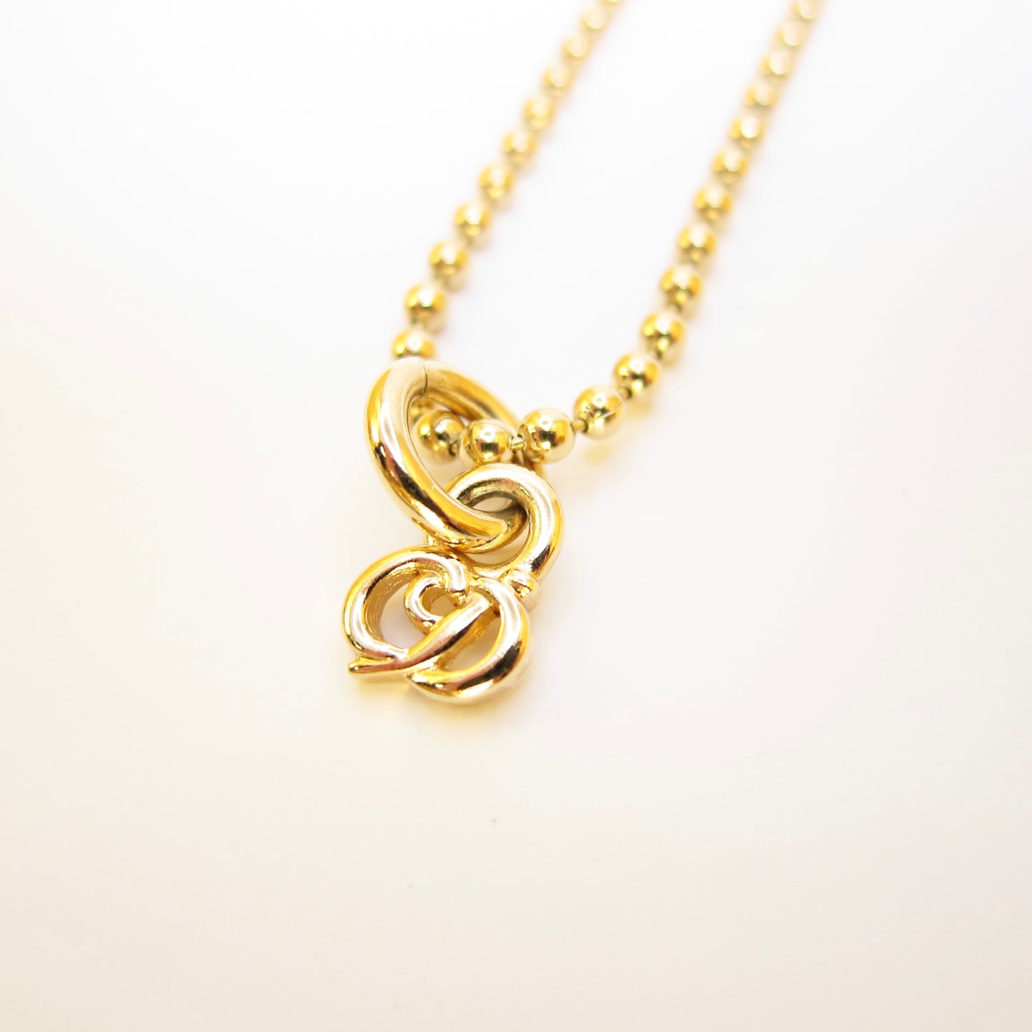 Christian Dior Vintage CD Logo Golden Necklace