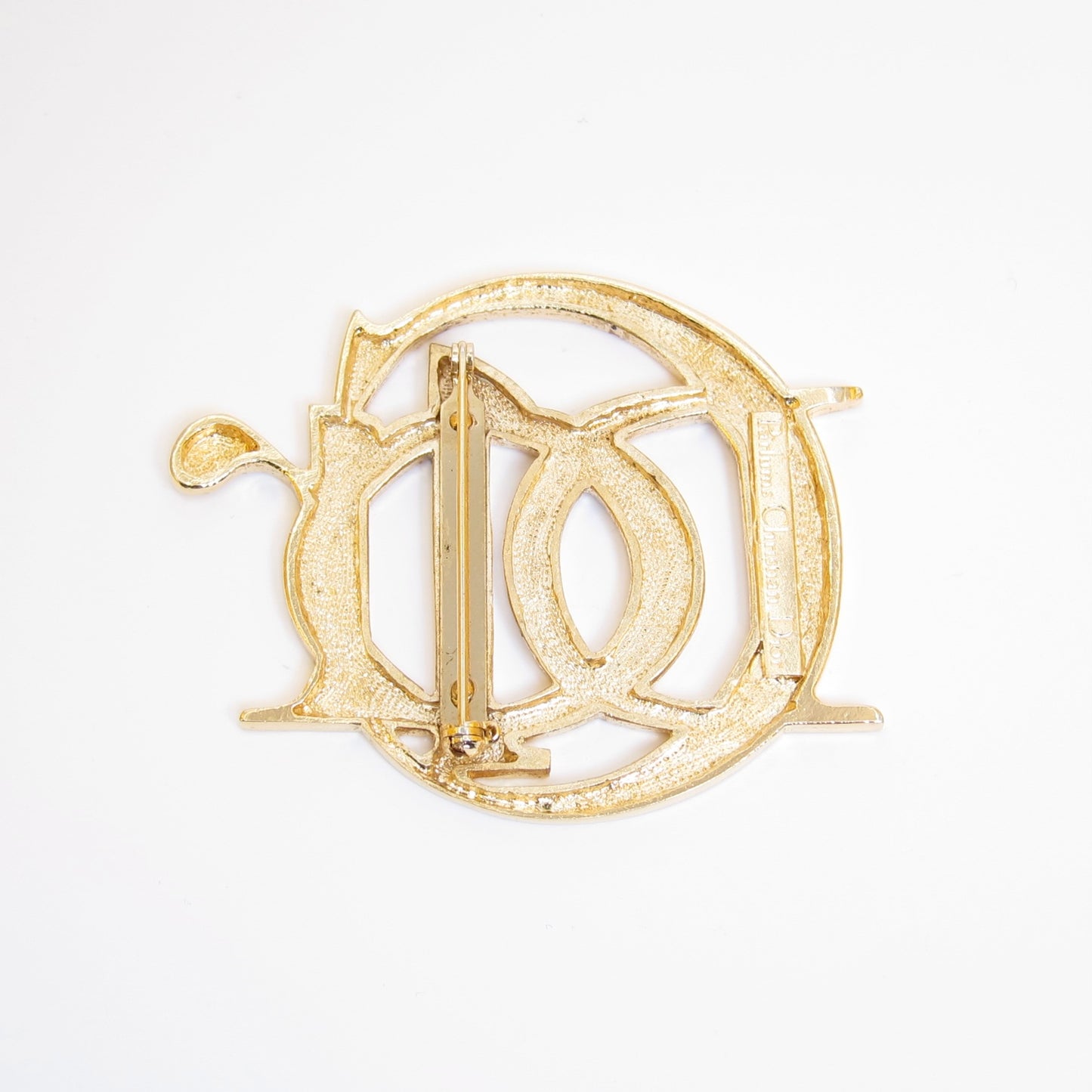 Christian Dior Vintage Dior Logo Golden Brooch