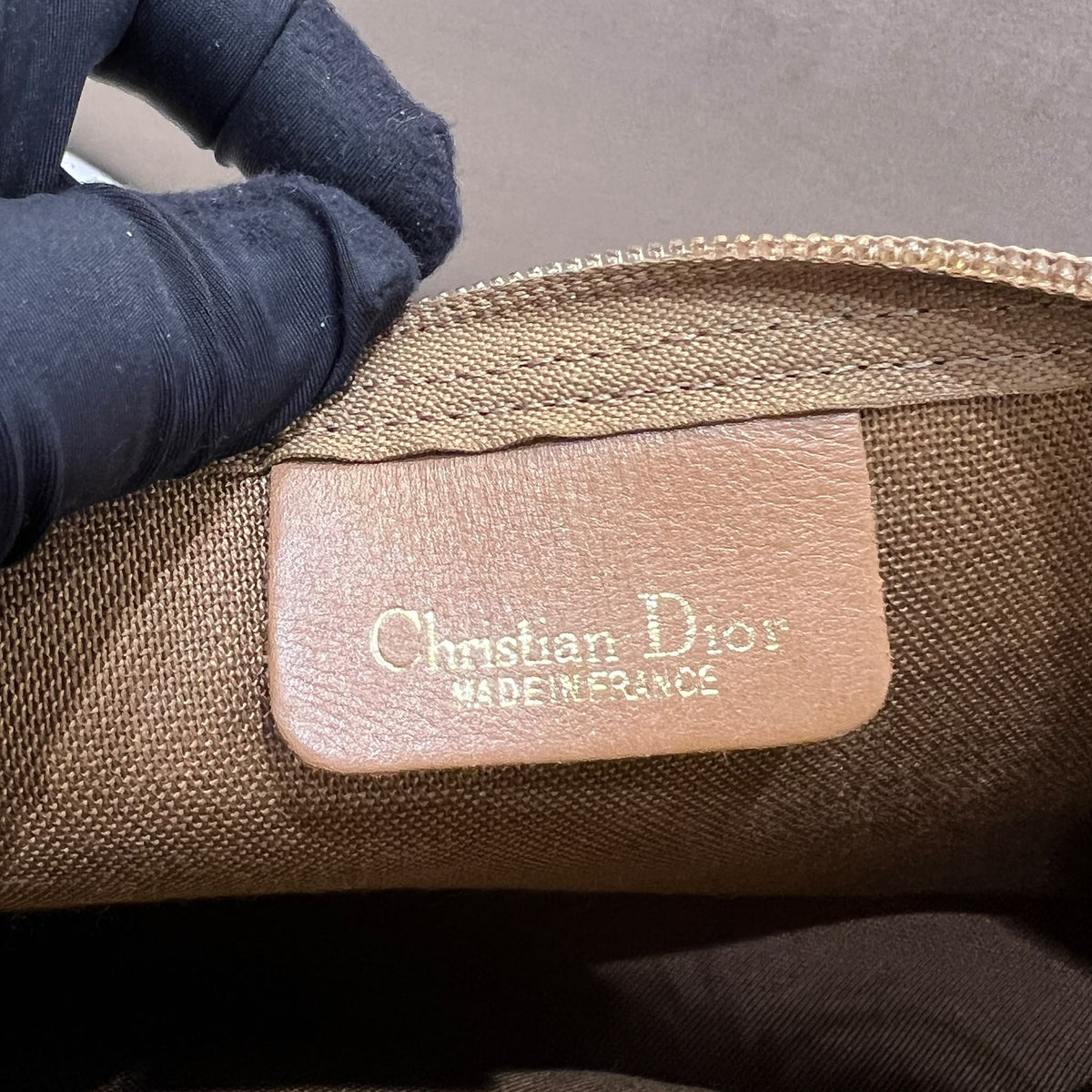 Christian Dior Vintage Honeycomb Canvas Handbag
