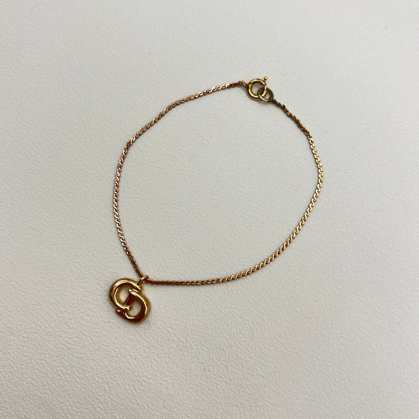 Christian Dior Vintage CD Logo Golden Bracelet