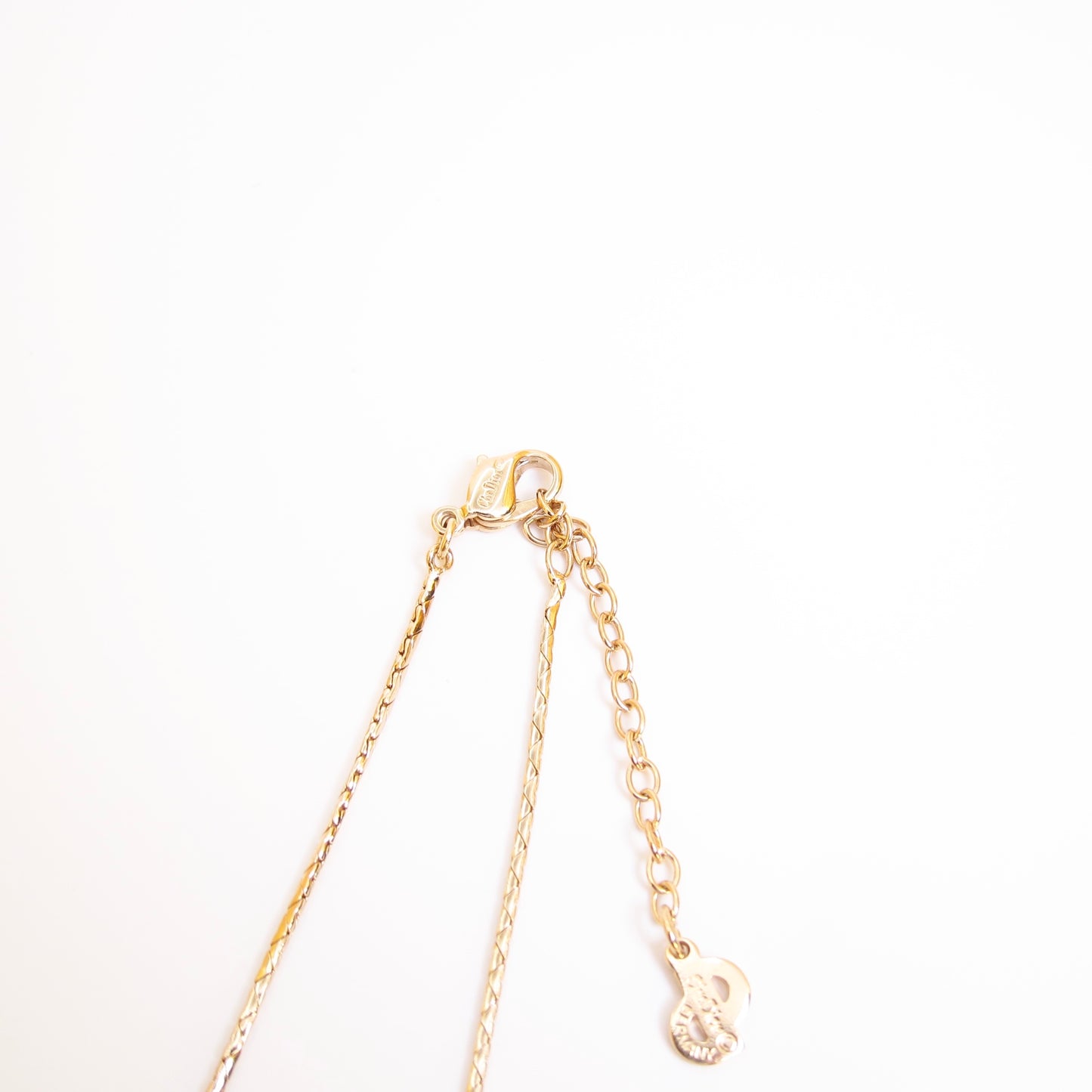 Christian Dior Vintage Dior Logo on Hexagon Black and Golden Necklace