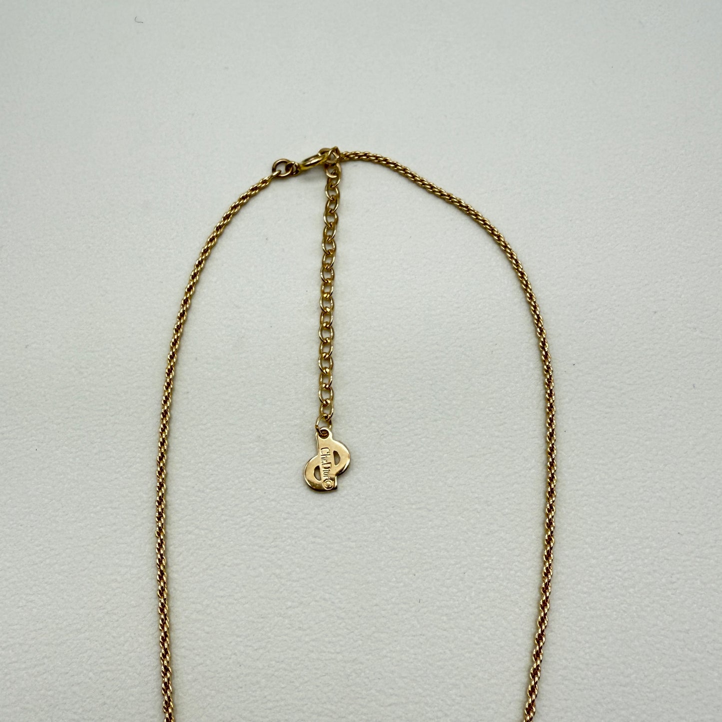 Christian Dior Vintage CD Logo in Twist Circle Golden Necklace