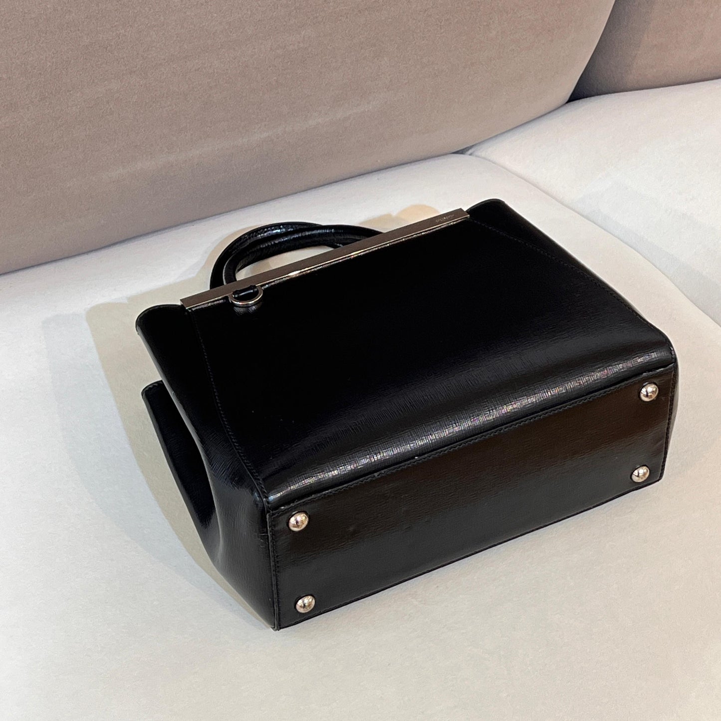 Fendi Vintage 2Jours Black Leather 2-Way Shoulder Bag