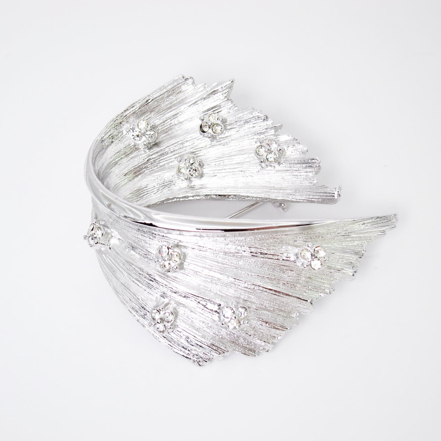 Givenchy Vintage Stylish Rhinestone Silver Brooch