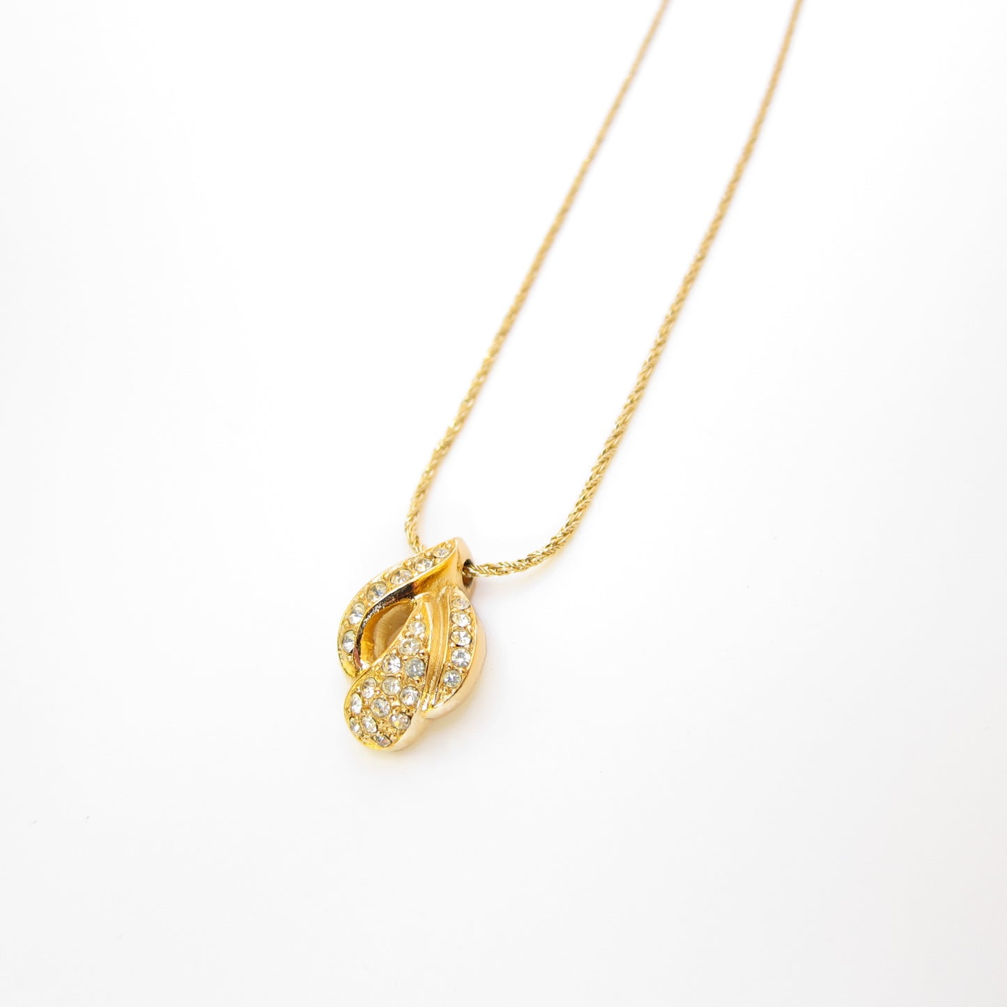 Christian Dior Vintage Rhinestone Golden Necklace