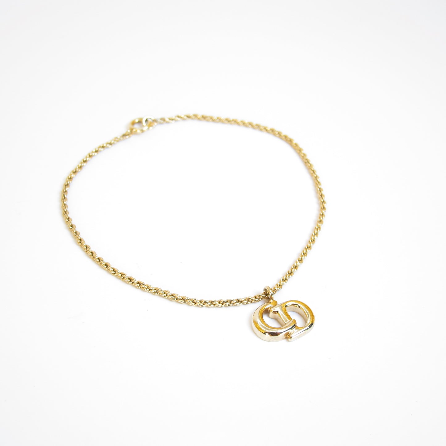 Christian Dior Vintage CD Logo Golden Bracelet