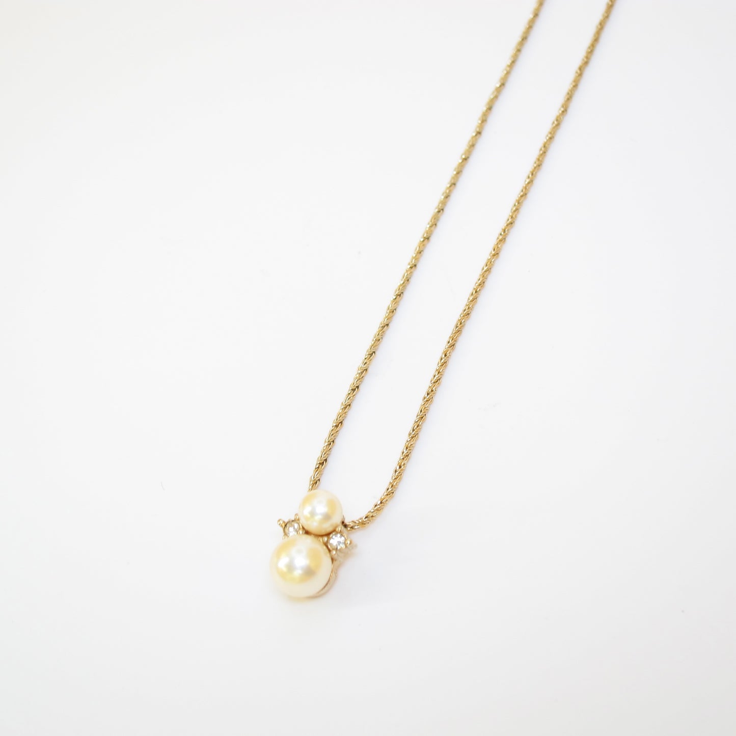 Christian Dior Vintage Pearl and Rhinestone Golden Necklace