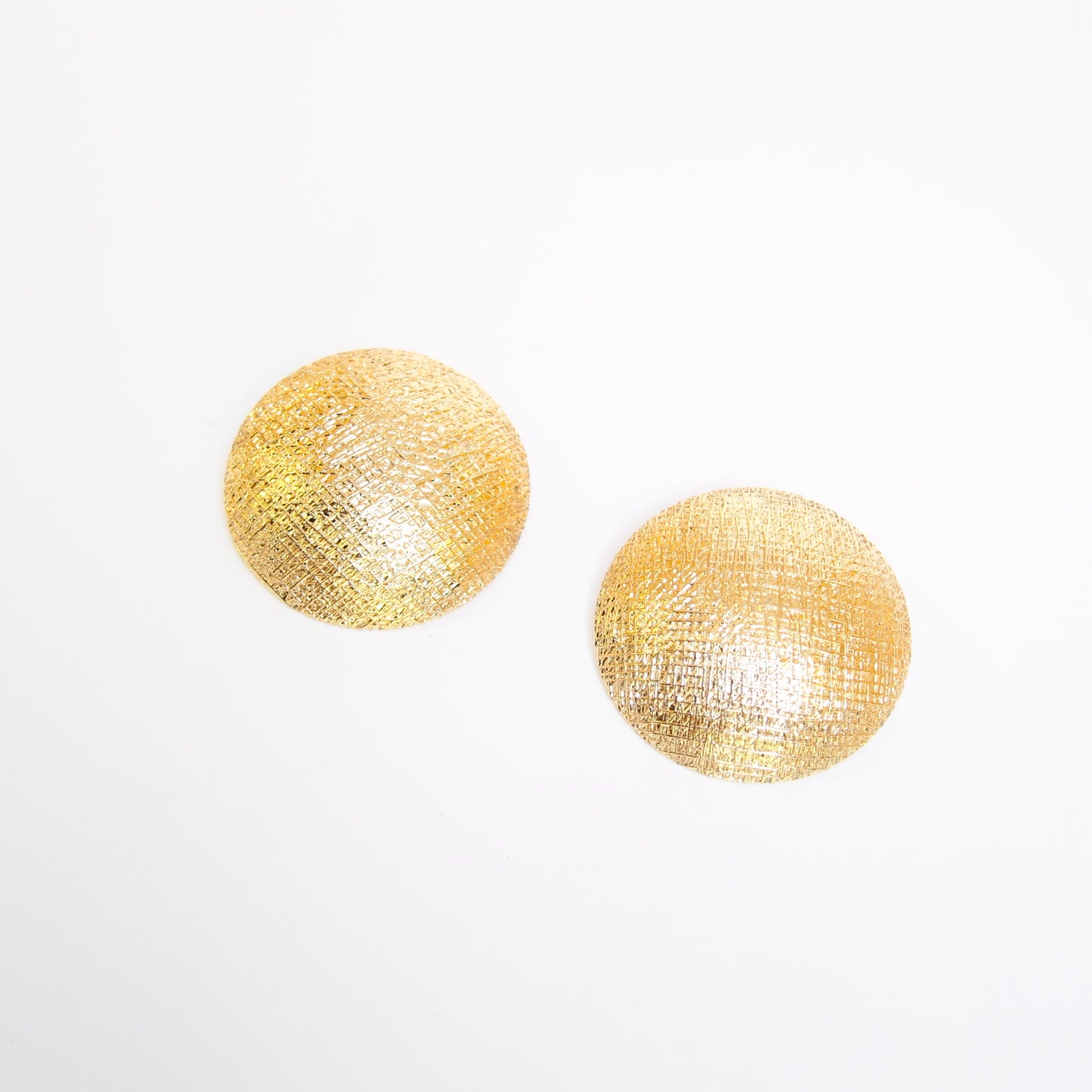 Christian Dior Vintage Stylish Round Shape Golden Clip-on Earrings