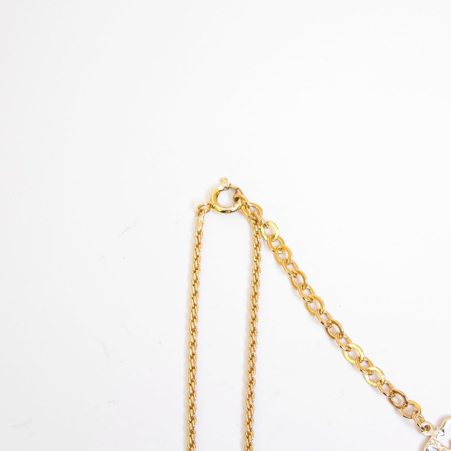 Christian Dior 復古 CD 標誌扭紋金色項鍊