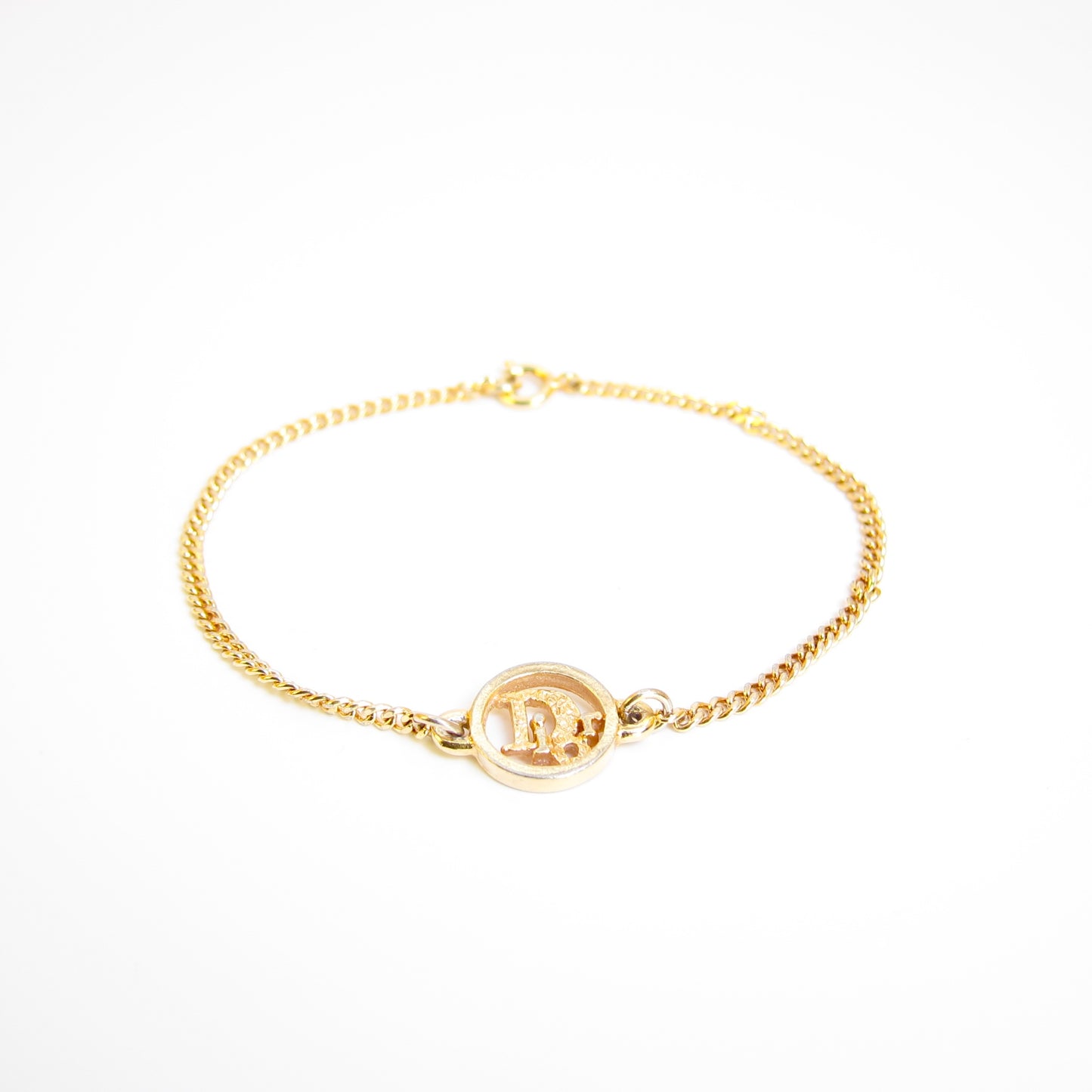 Christian Dior Vintage Dior Logo in Circle Golden Bracelet