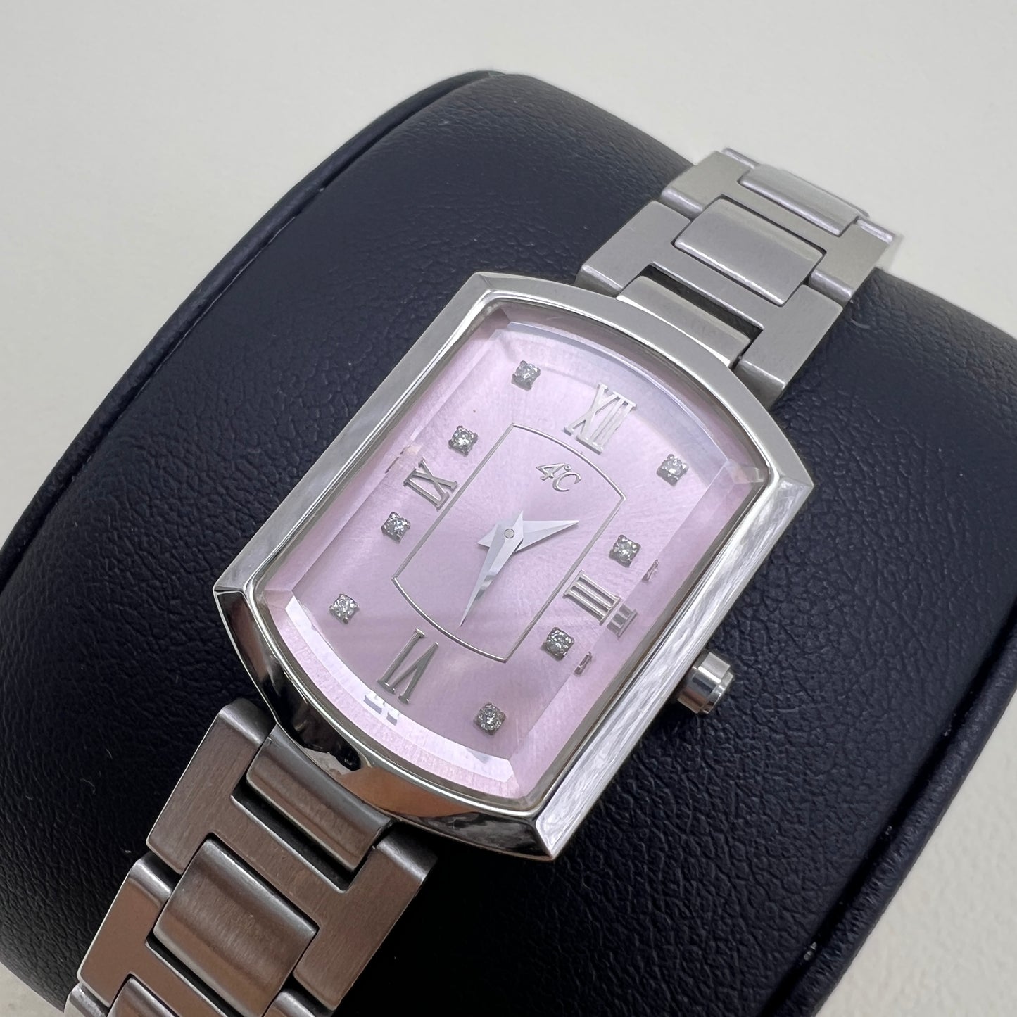4℃ Vintage Pink Face Stainless Steel Ladies Watch