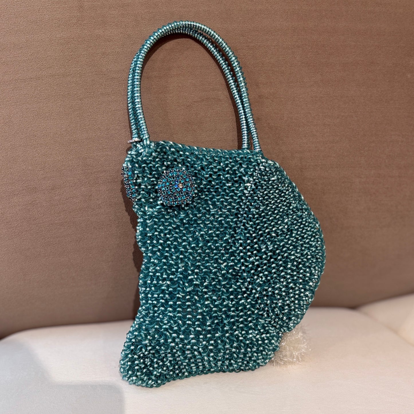 Anteprima Green Rabbit Motif Wire Bag