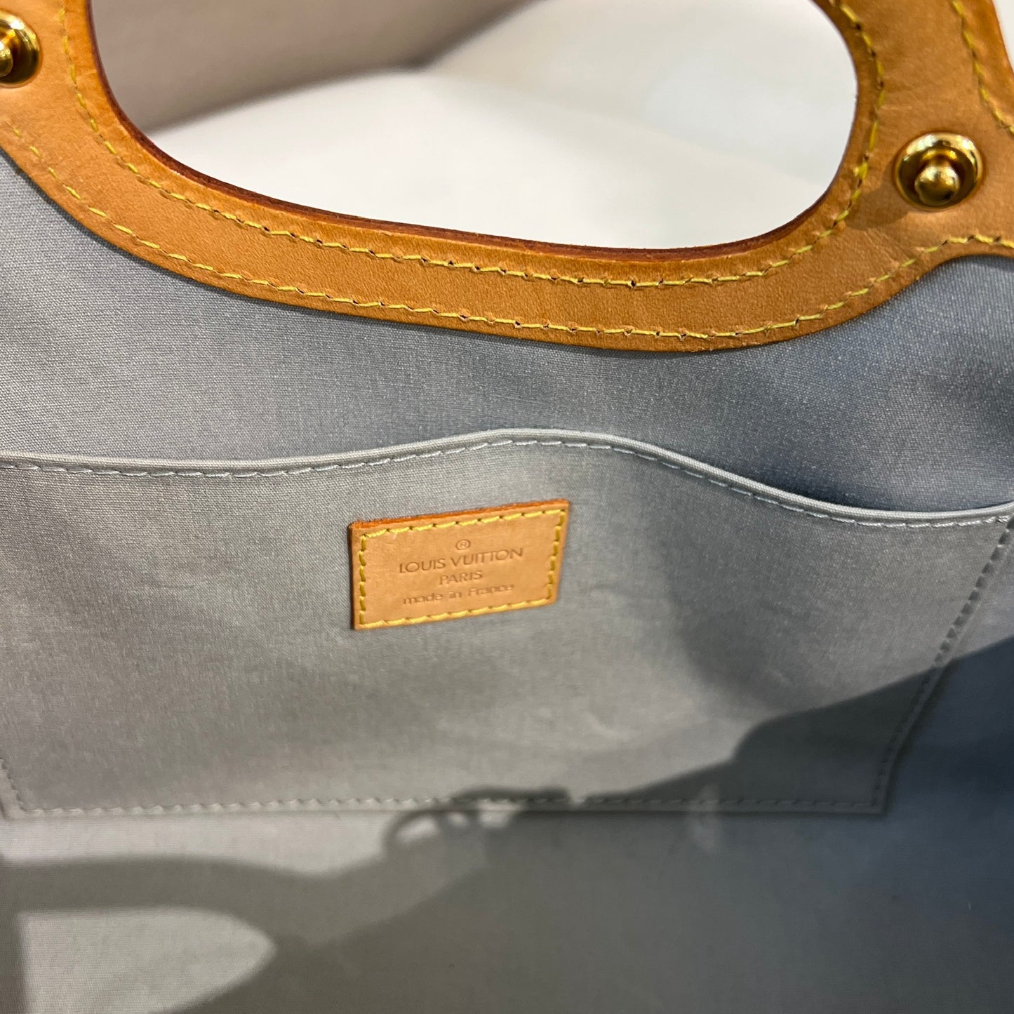 Louis Vuitton Vintage Light Yellow Enamelled Leather Monogram Handbag