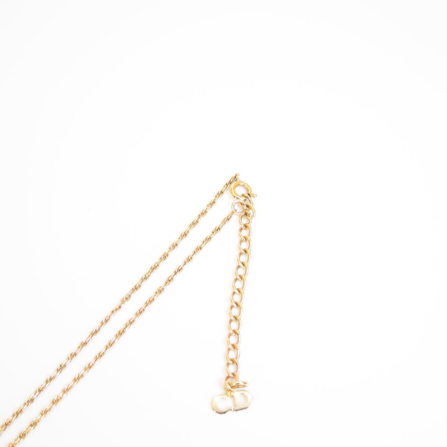 Christian Dior Vintage CD Logo in Circle Golden Necklace