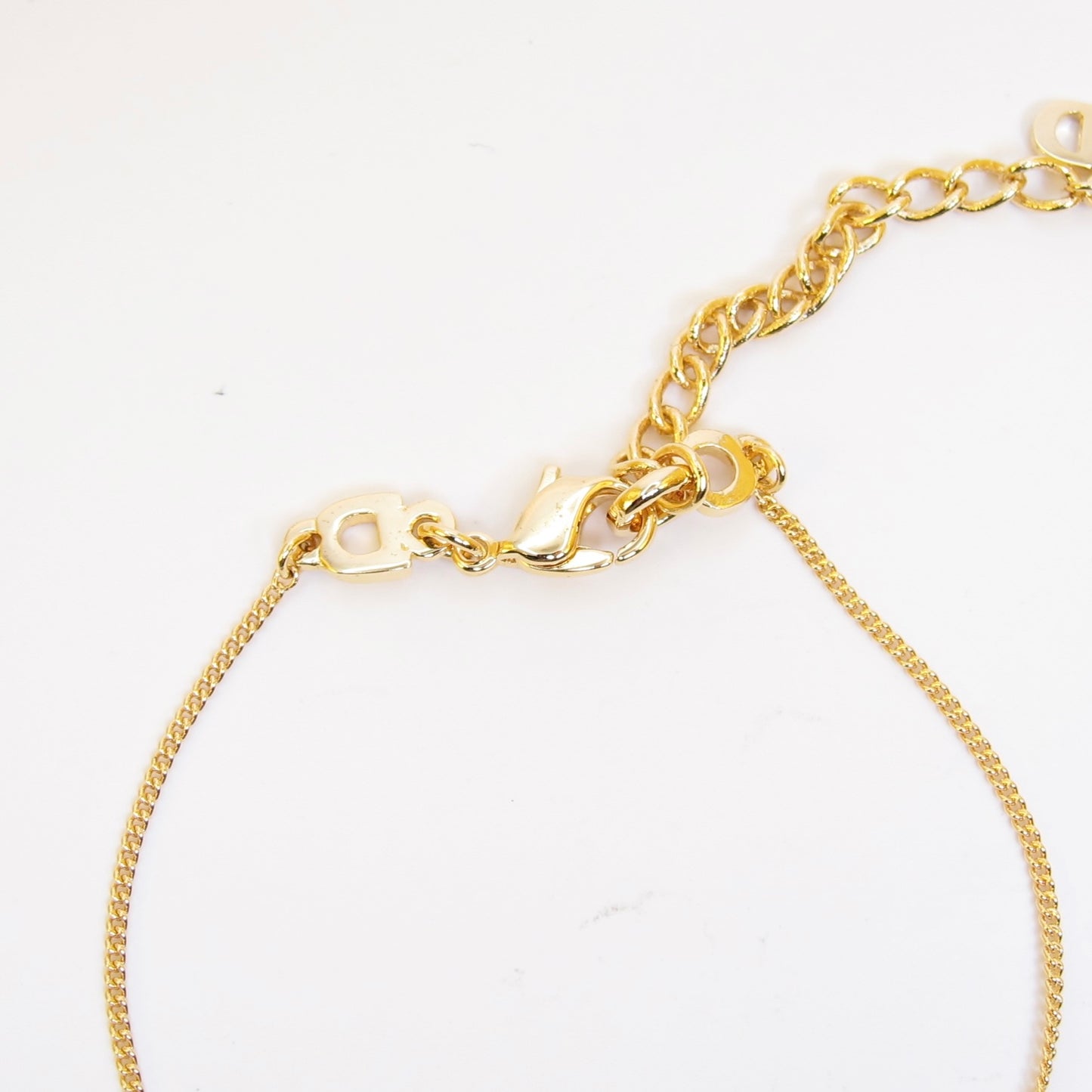 Christian Dior Vintage Dior Logo Tag Golden Bracelet
