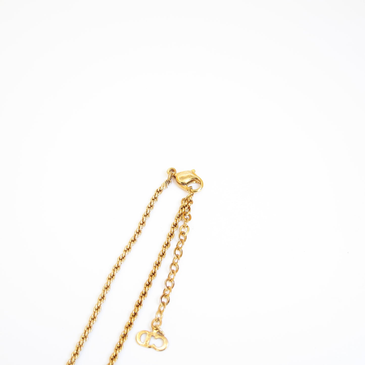 Christian Dior Vintage Dior Logo in Twist Circle Golden Necklace