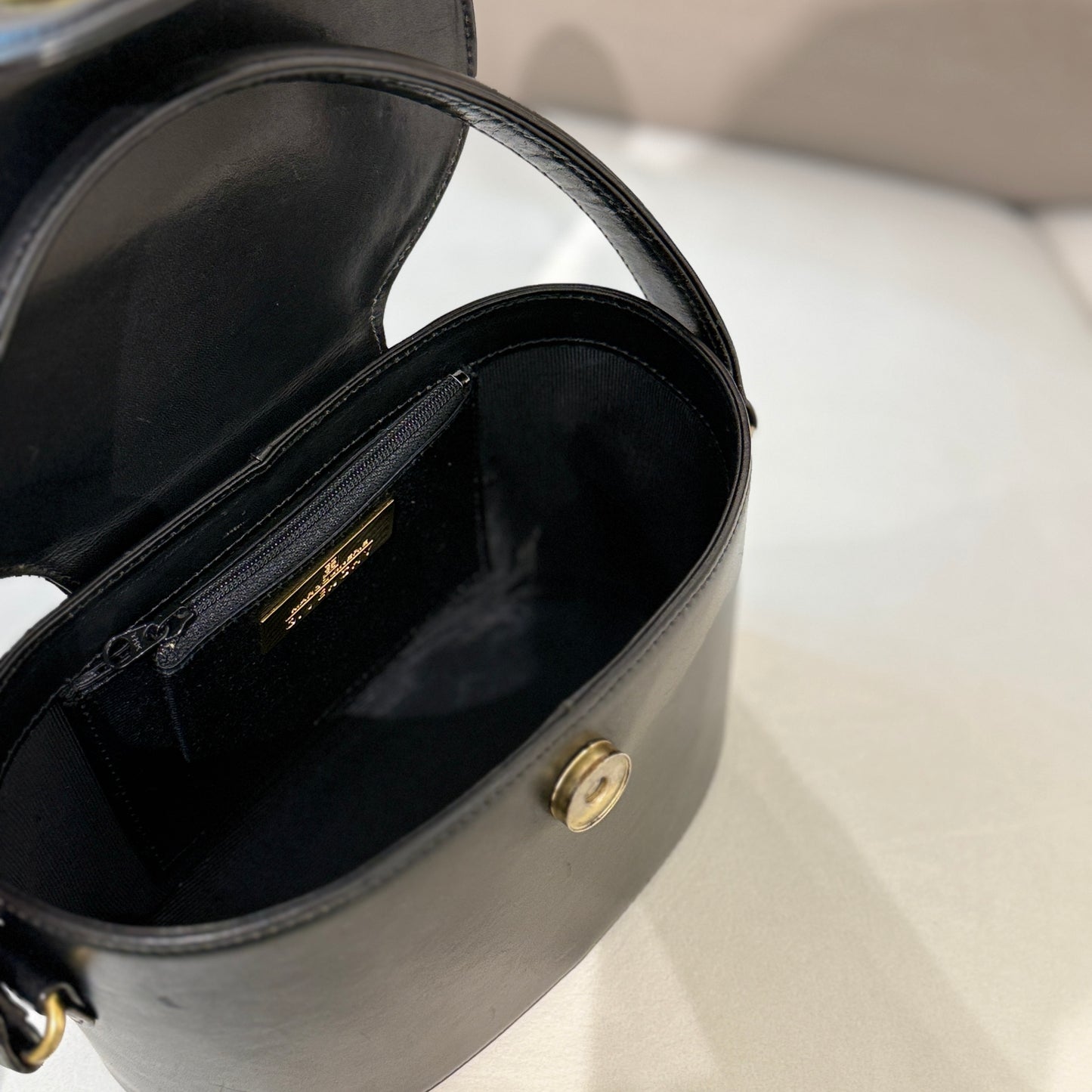 Givenchy Vintage Golden Buckle Oval Shape Top Handle Handbag