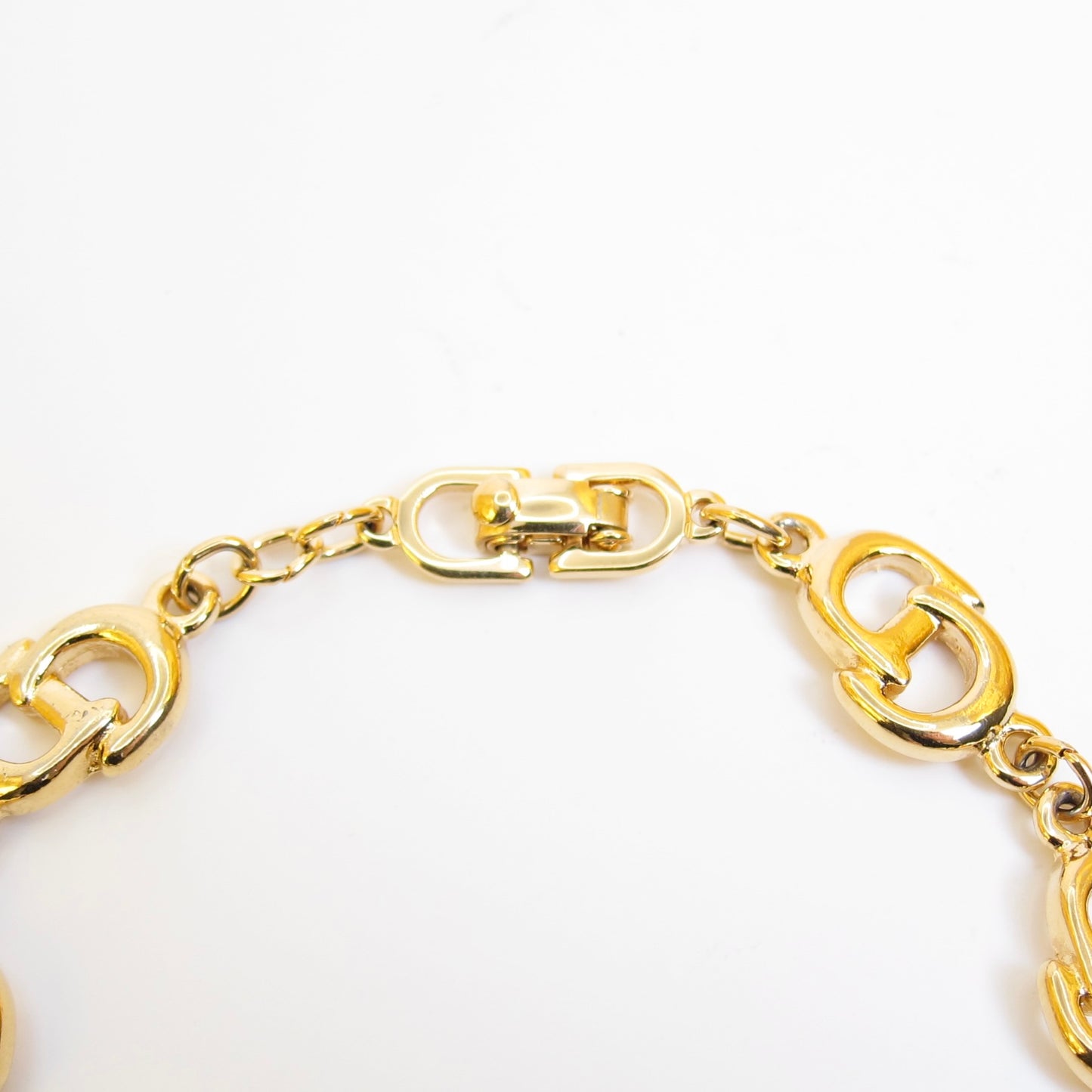Christian Dior Vintage CD Logo Motif Golden Bracelet