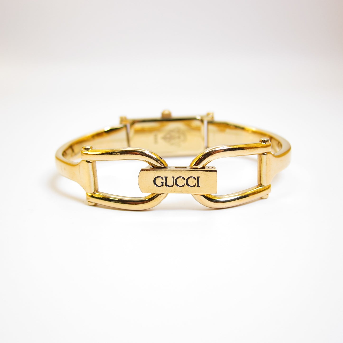 Gucci Vintage Rectangle Golden Face Bangle Watch
