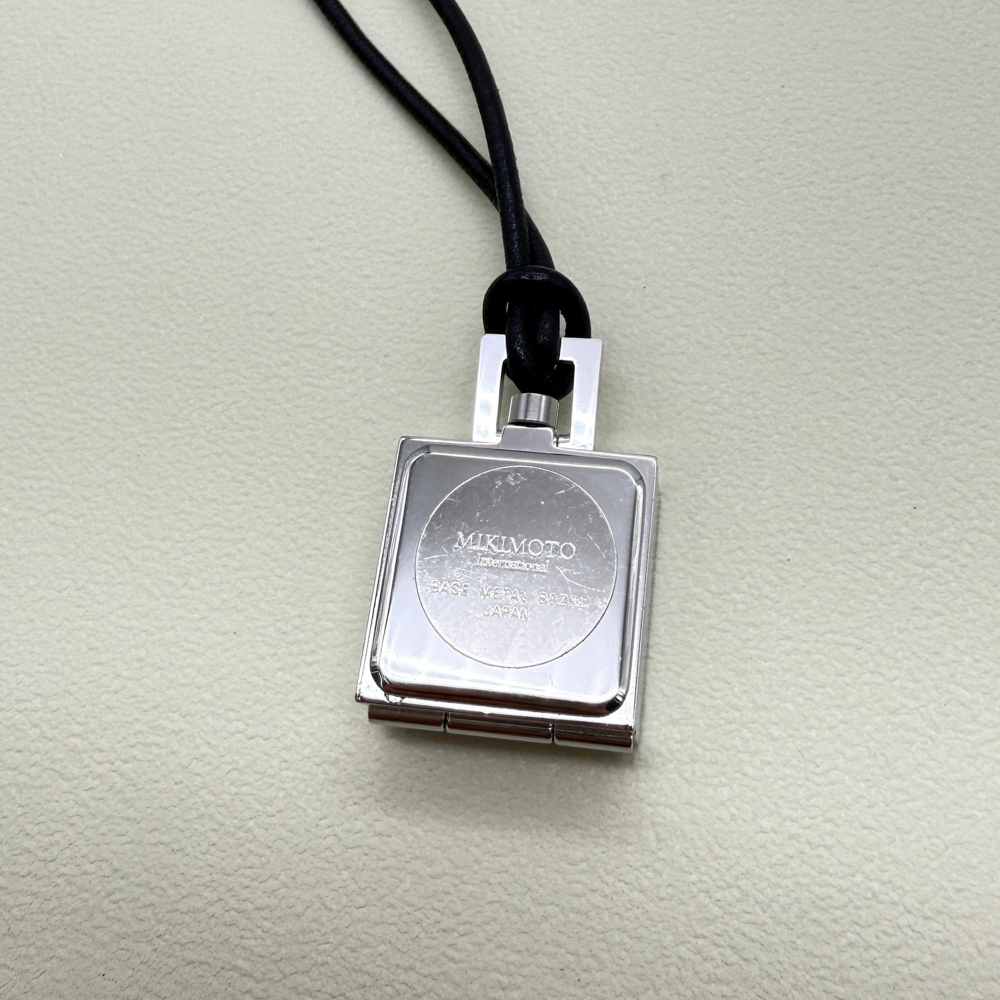 Mikimoto Vintage Pearl and Square White Face Necklace Watch