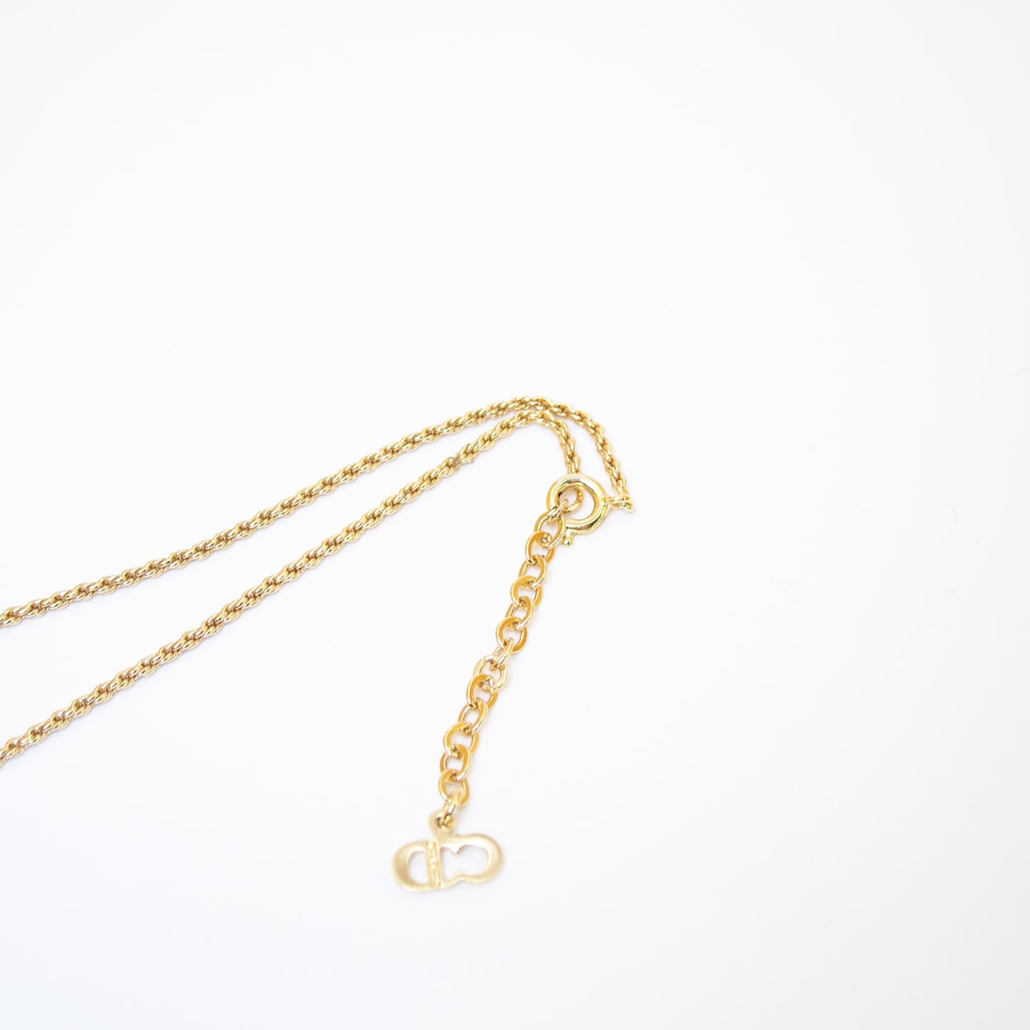 Christian Dior Vintage CD Logo in Twist Circle Golden Necklace