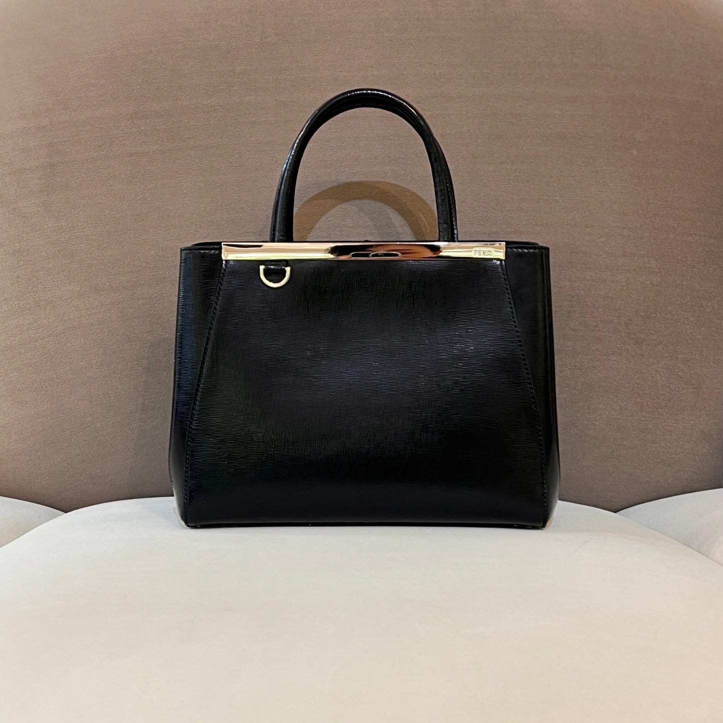 Fendi Vintage 2Jours Black Leather 2-Way Shoulder Bag