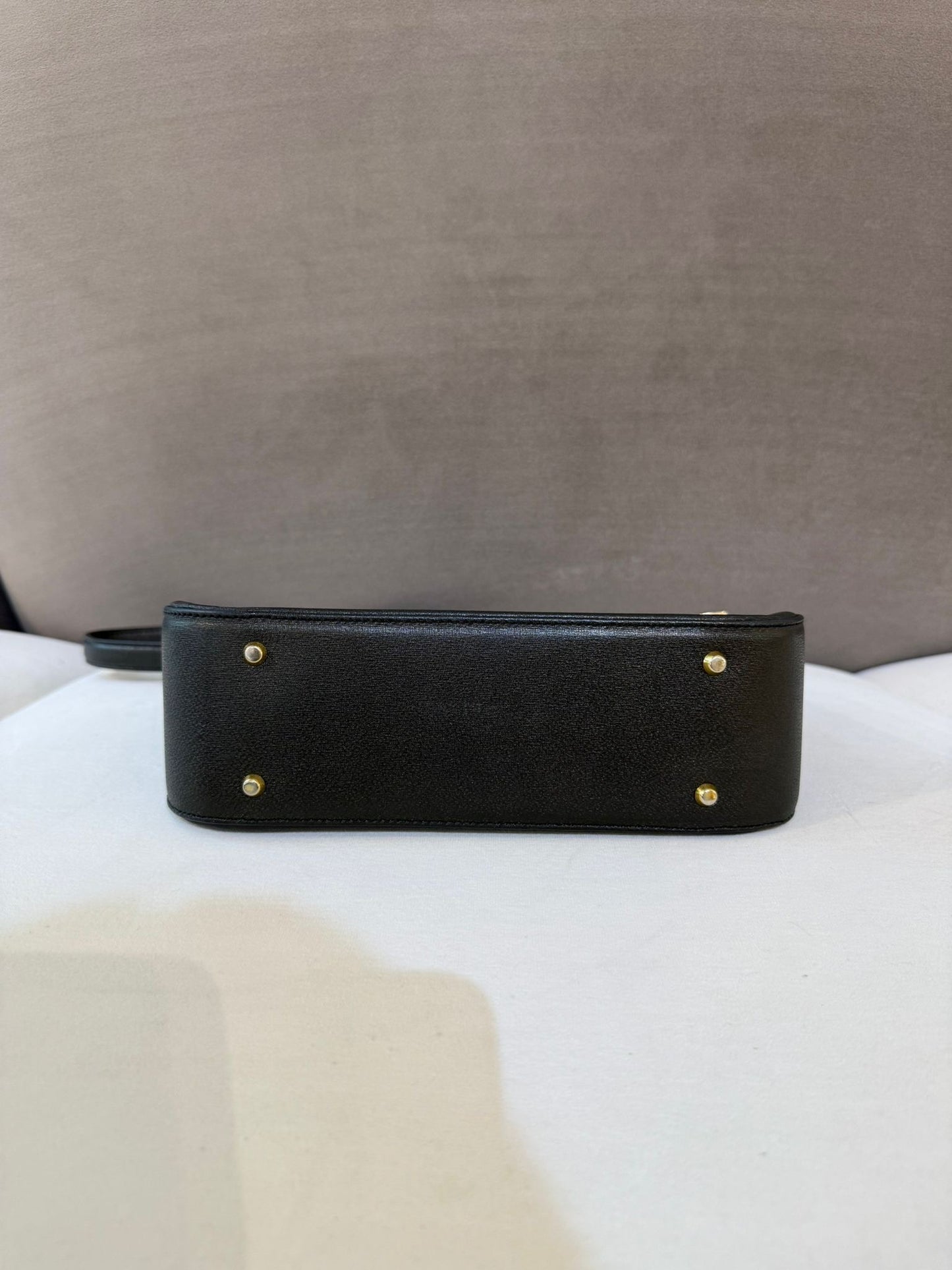 Givenchy Vintage Logo Plaque Black Leather Shoulder Bag
