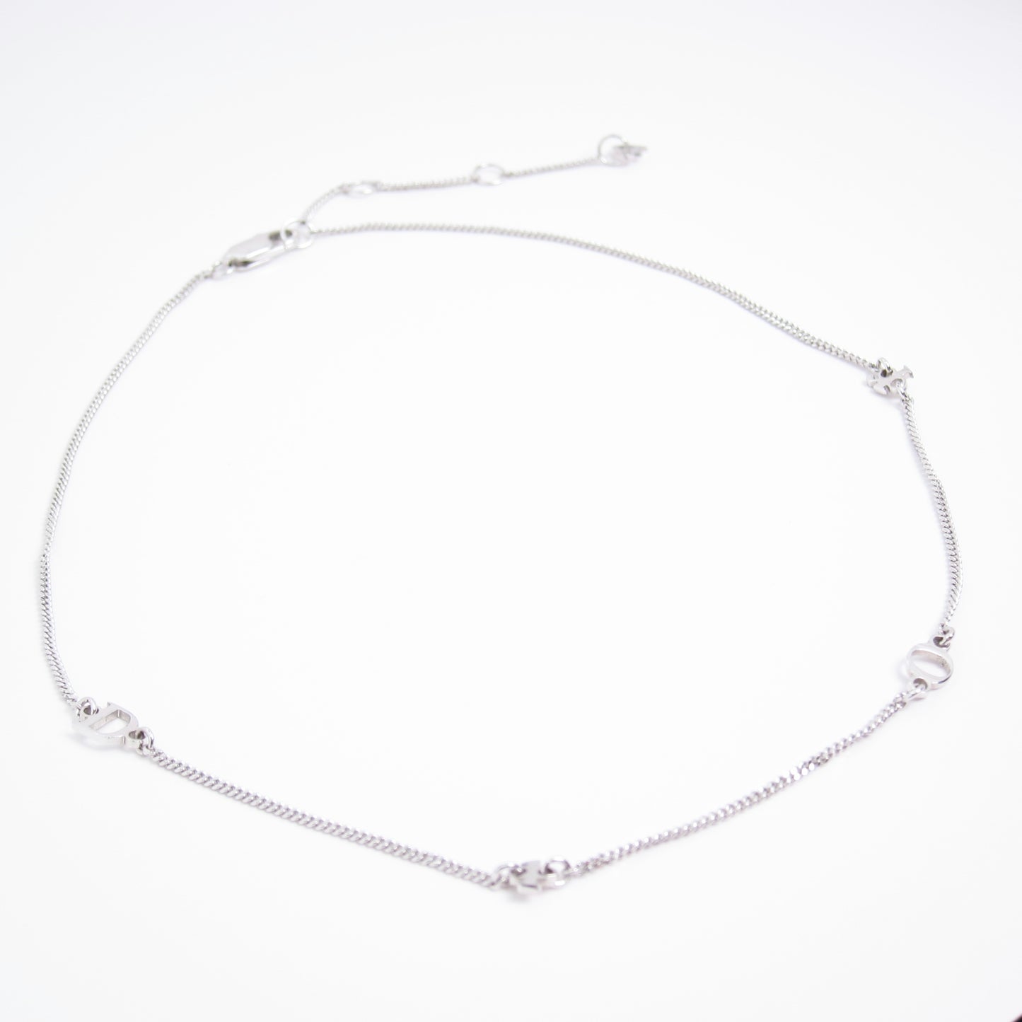Christian Dior Vintage Dior Logo Silver Necklace