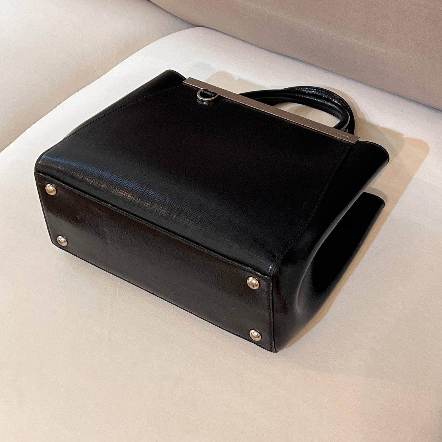 Fendi Vintage 2Jours Black Leather 2-Way Shoulder Bag