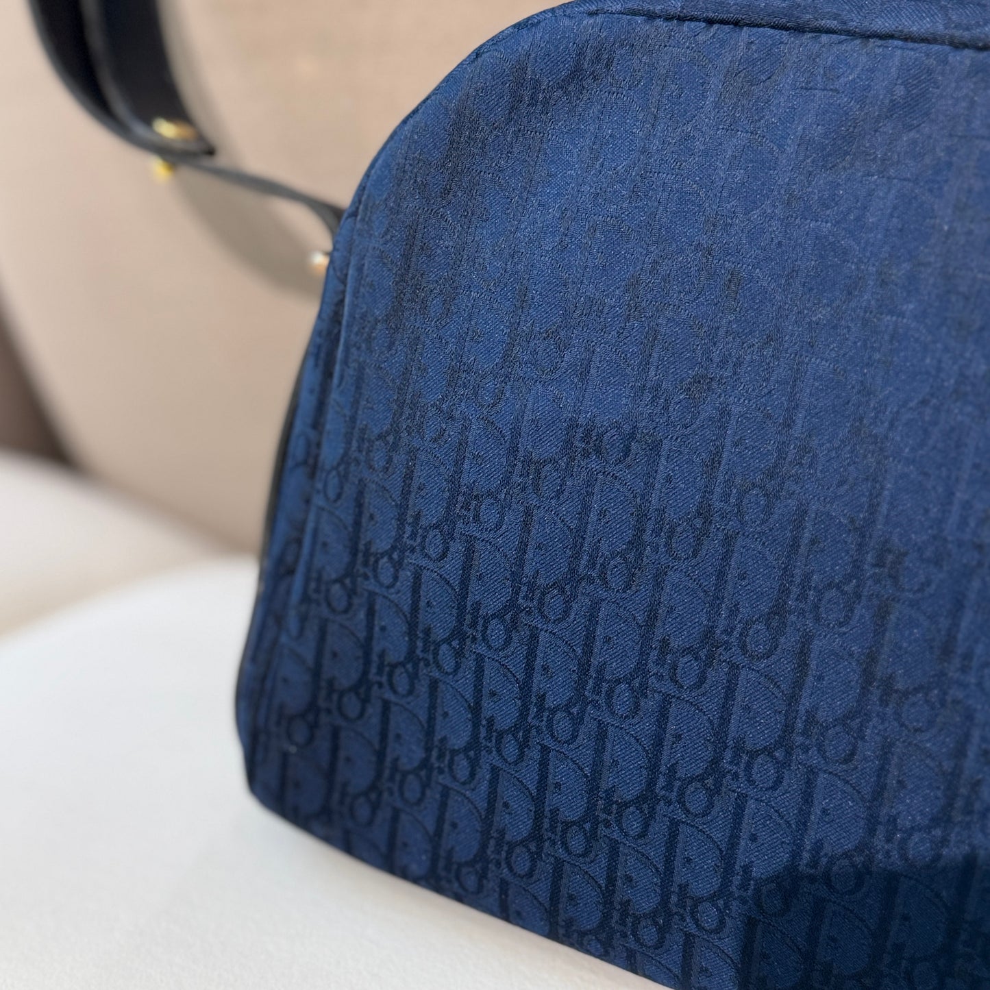 Christian Dior Navy Trotter Patten Shoulder Bag