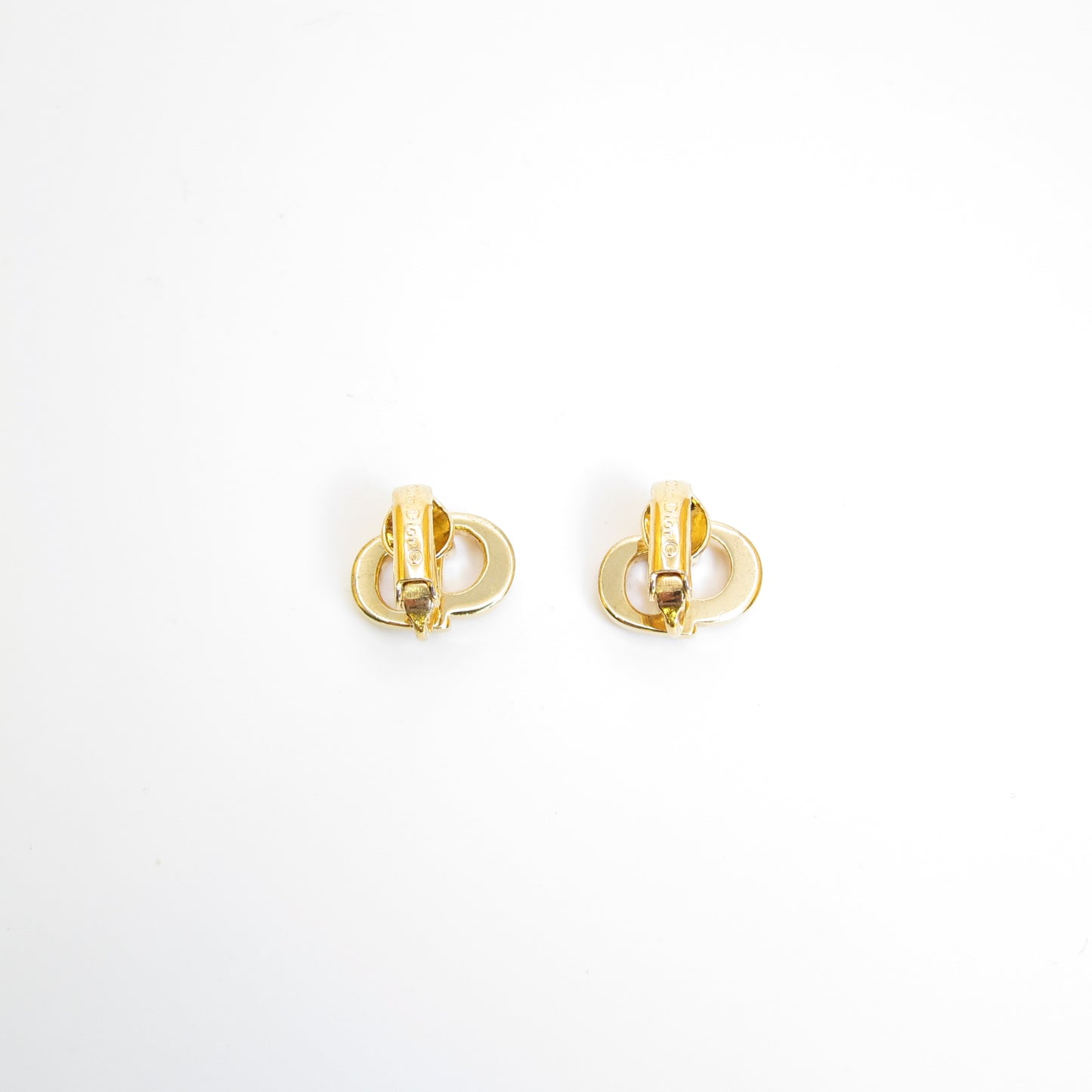Christian Dior Vintage CD Logo Golden Clip-on Earrings