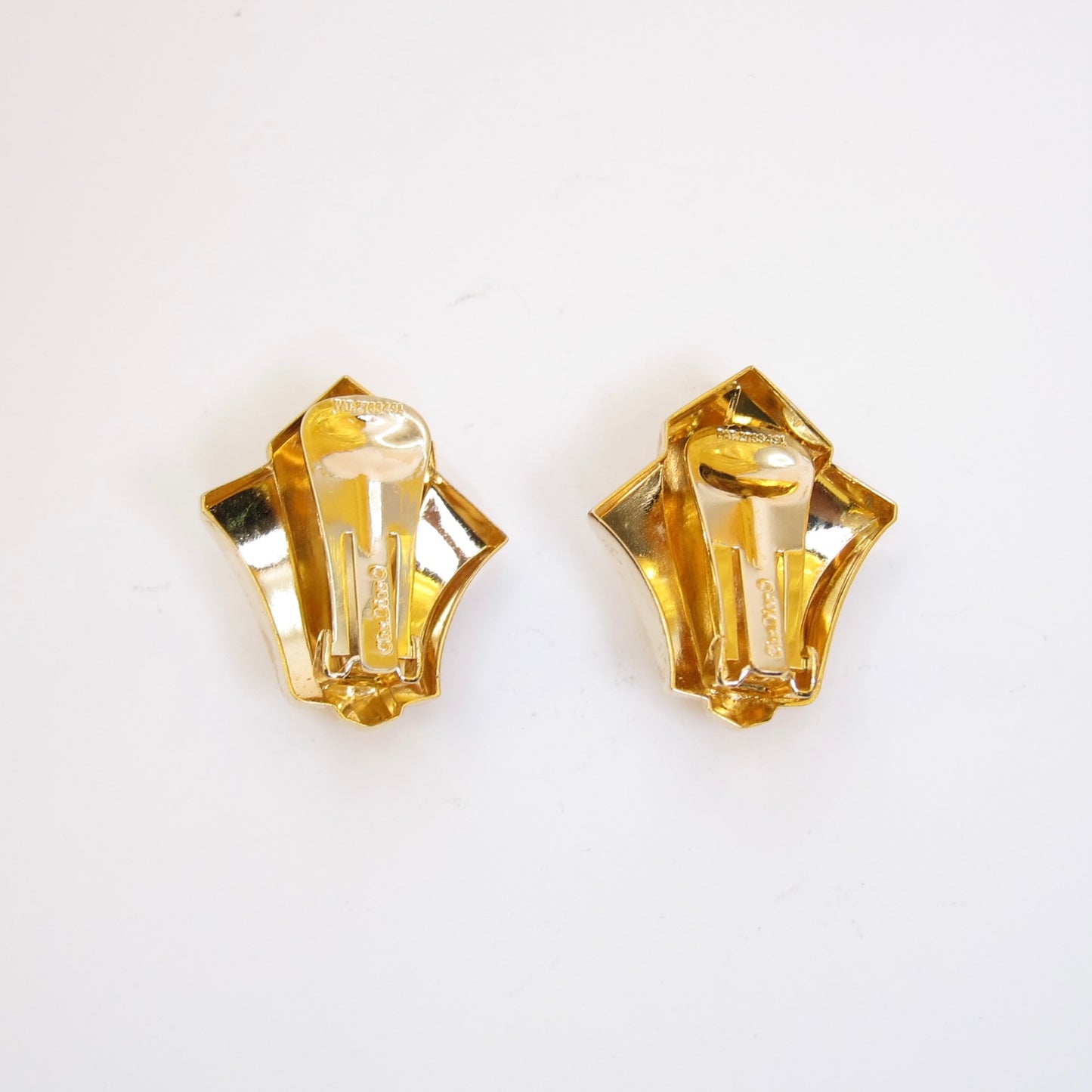 Christian Dior Vintage Stylish Golden Clip-on Earrings