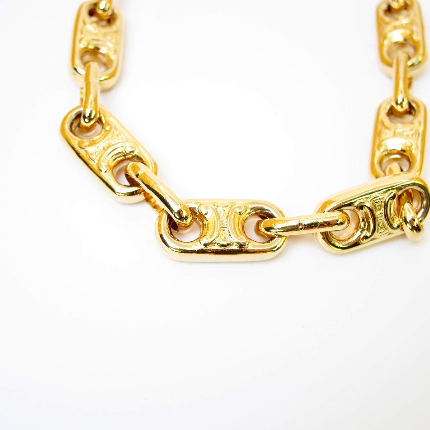 Celine Vintage Triomphe Golden Long Necklace