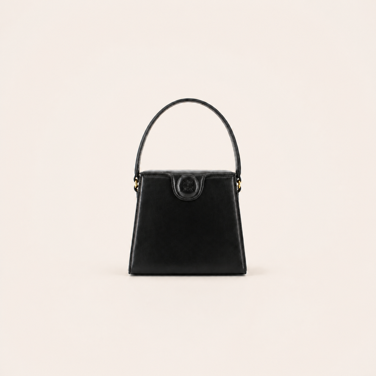 Vintage Givenchy black leather handbag with embossed 4G tab